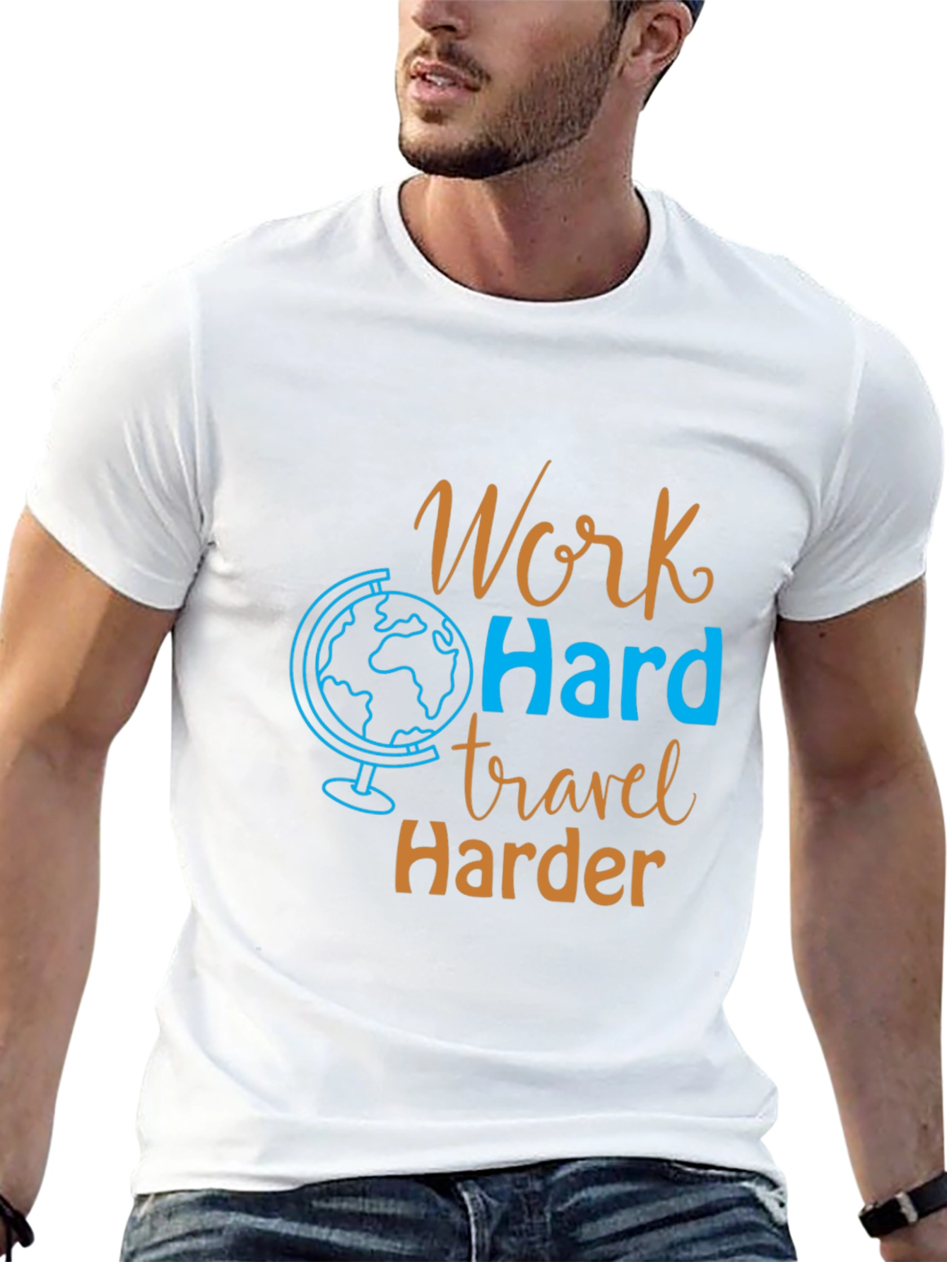 Work Hard Travel Harder Graphic Tee - Black