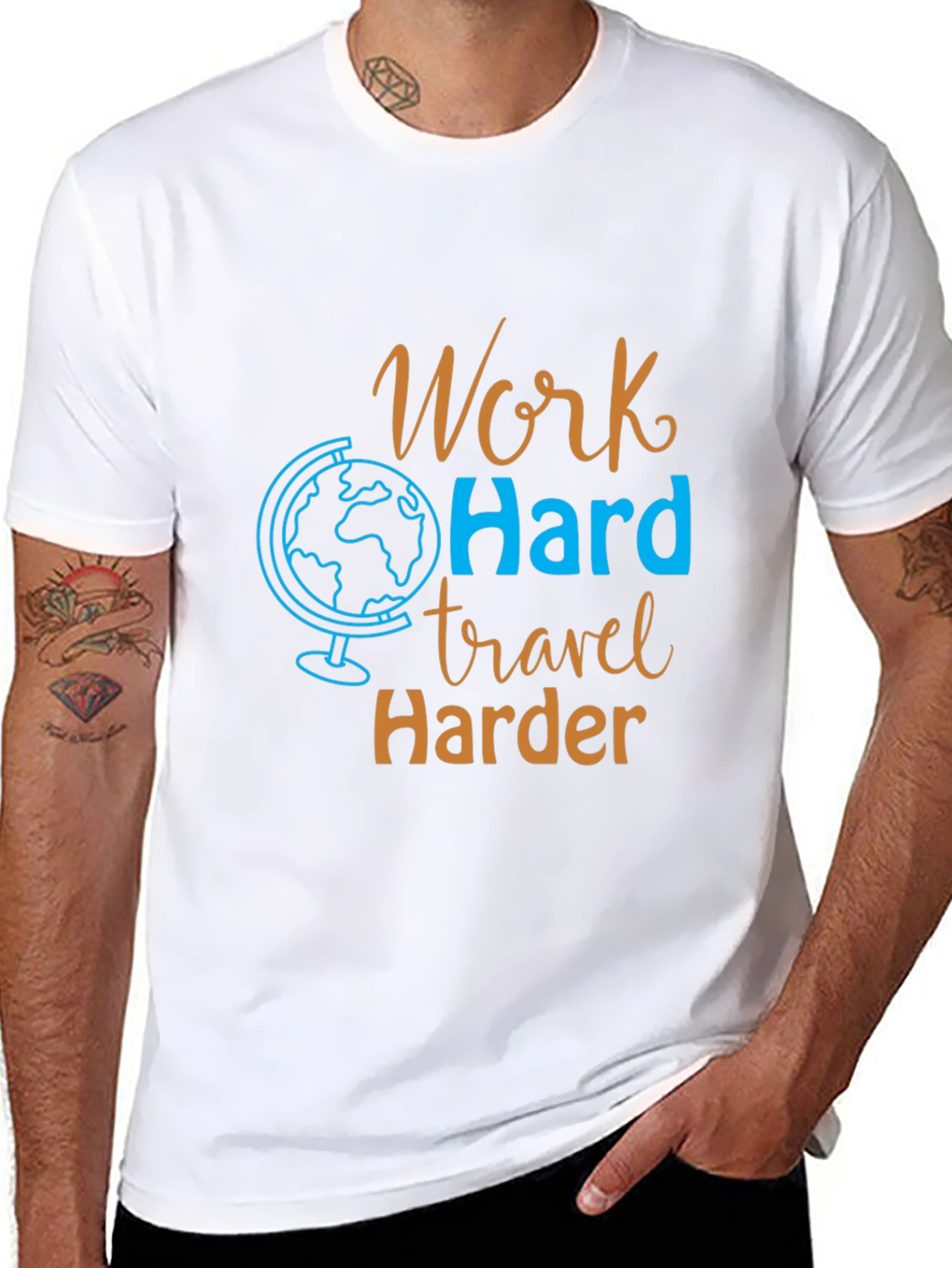 Work Hard Travel Harder Graphic Tee - Black