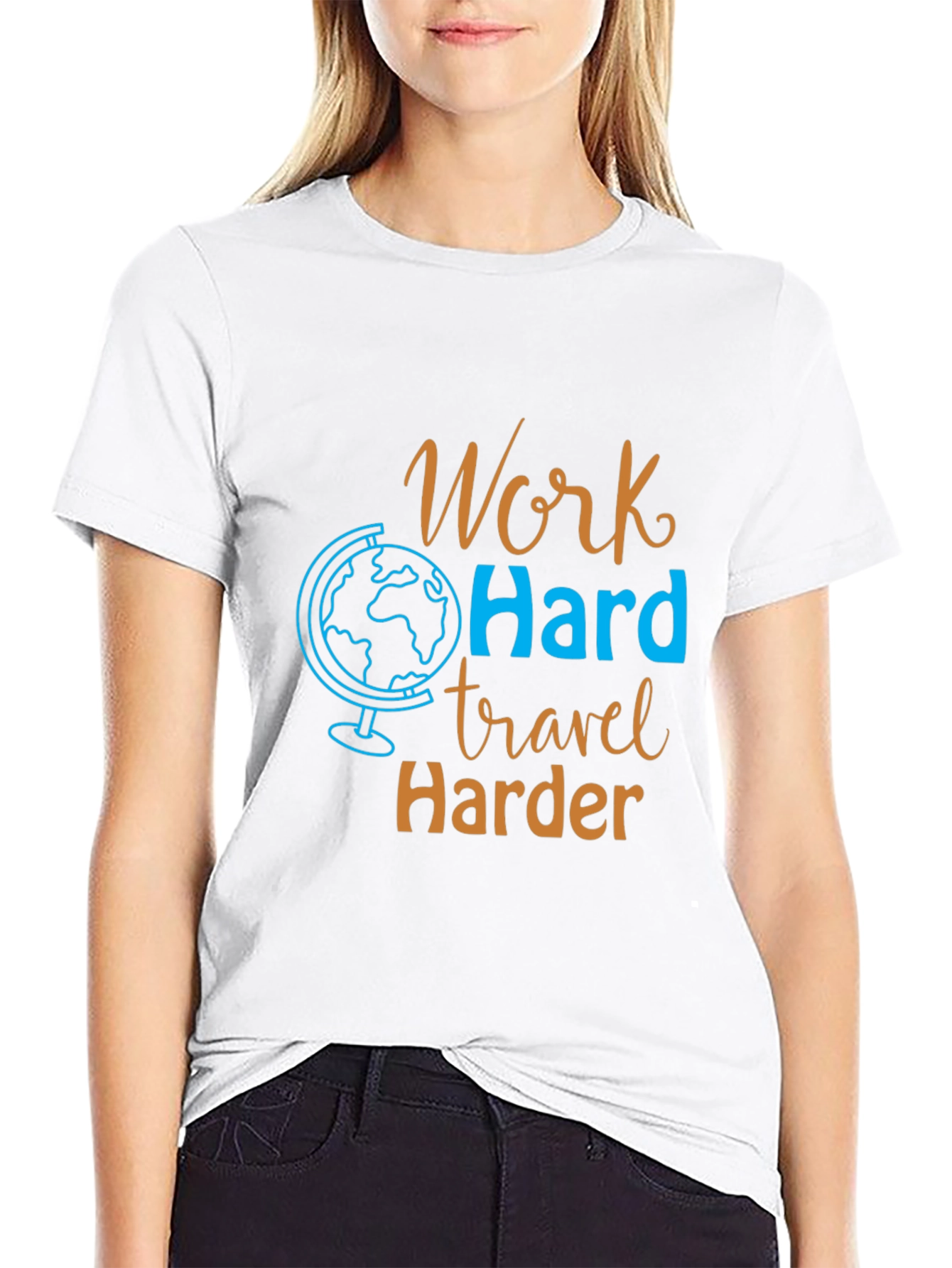 Work Hard Travel Harder Graphic Tee - Black