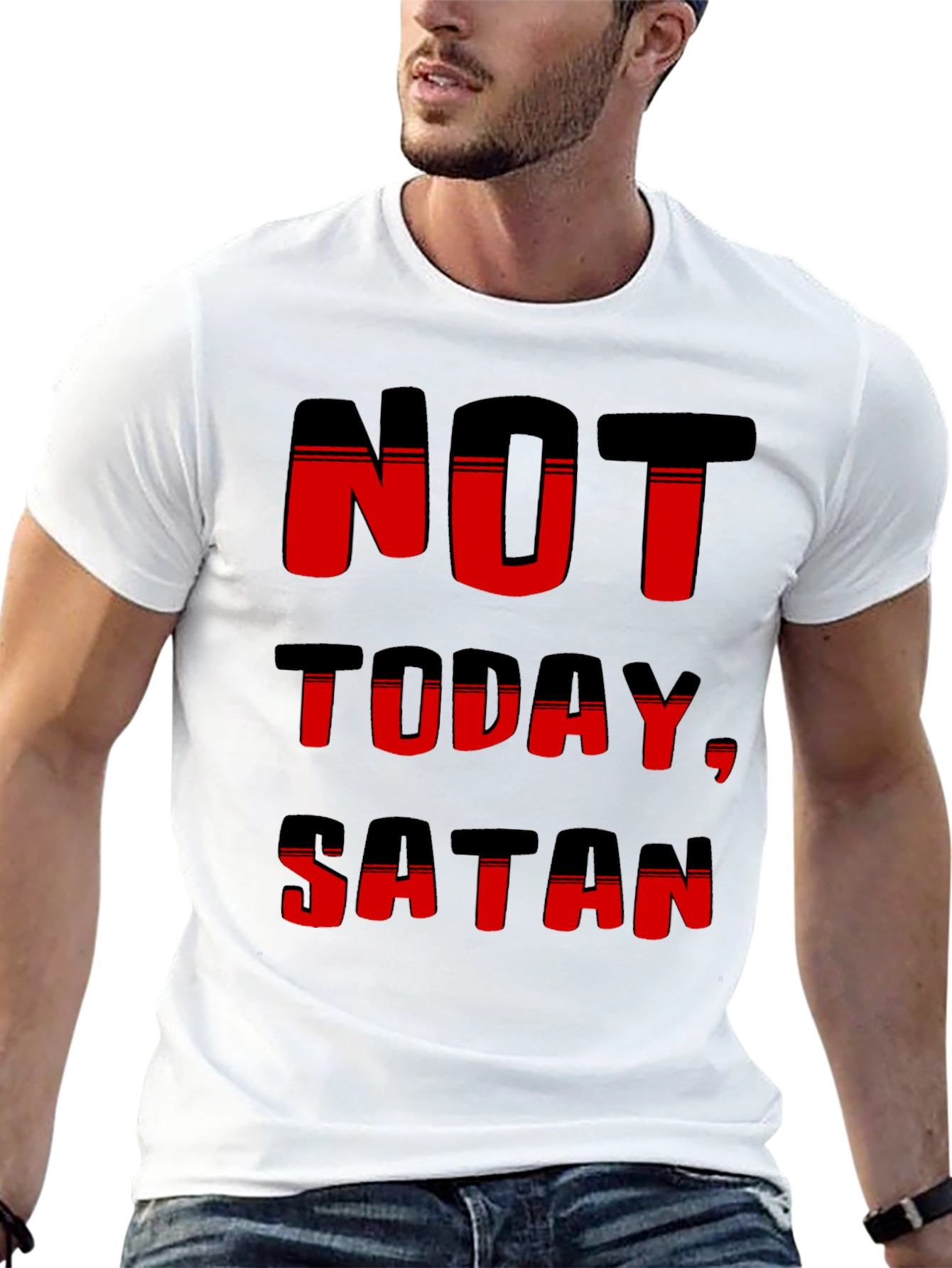 Not Today Satan Graphic Tee - Black