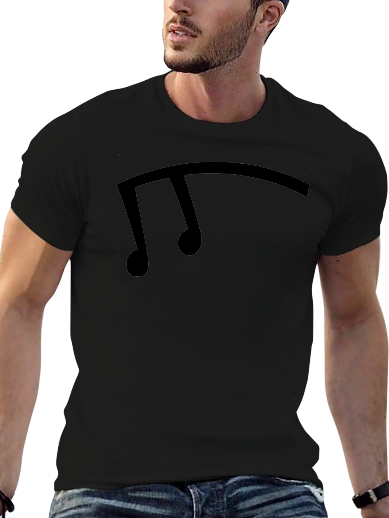Black Musical Note Graphic Tee