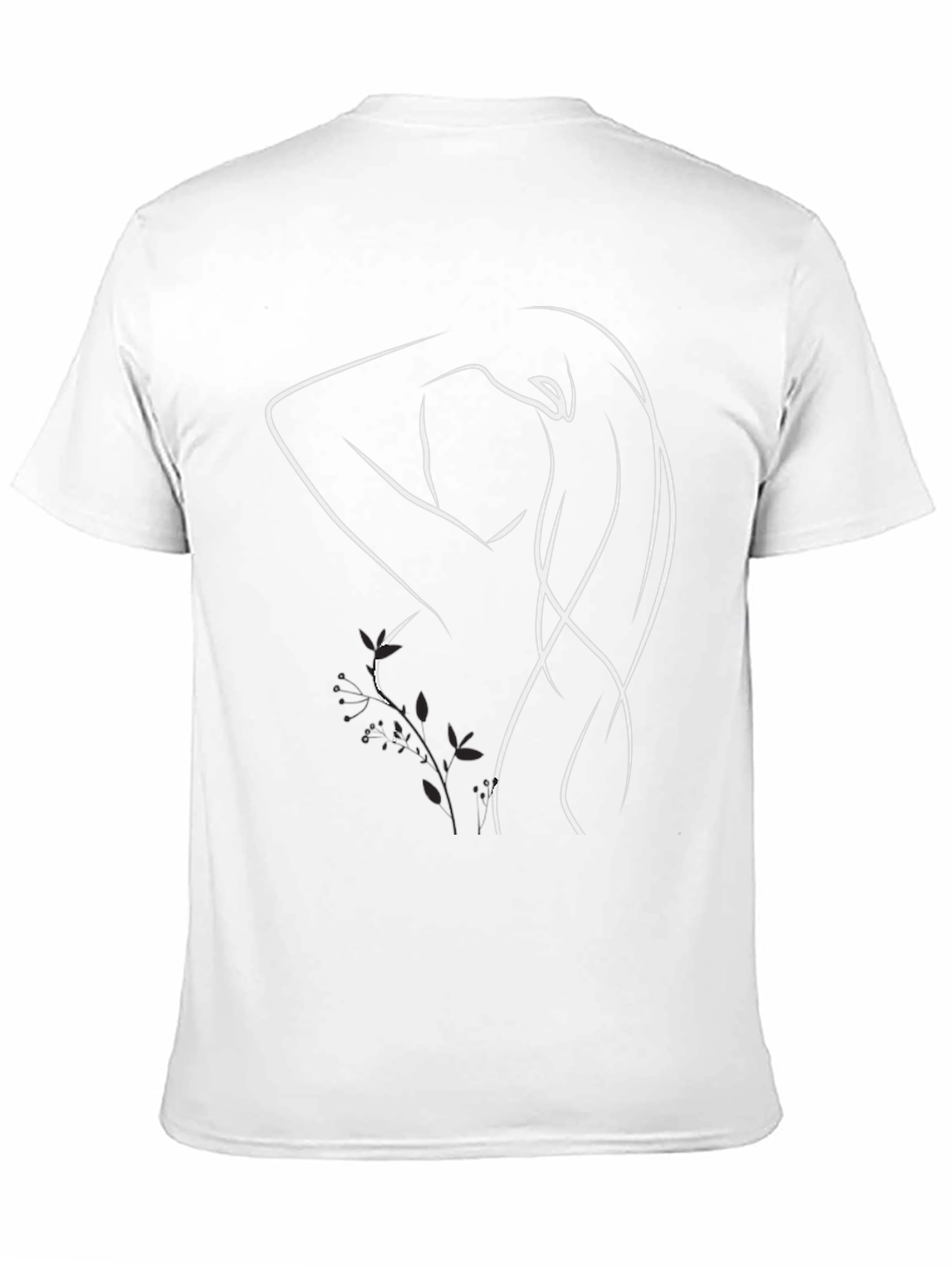 Minimalist Woman Line Art Black T-Shirt