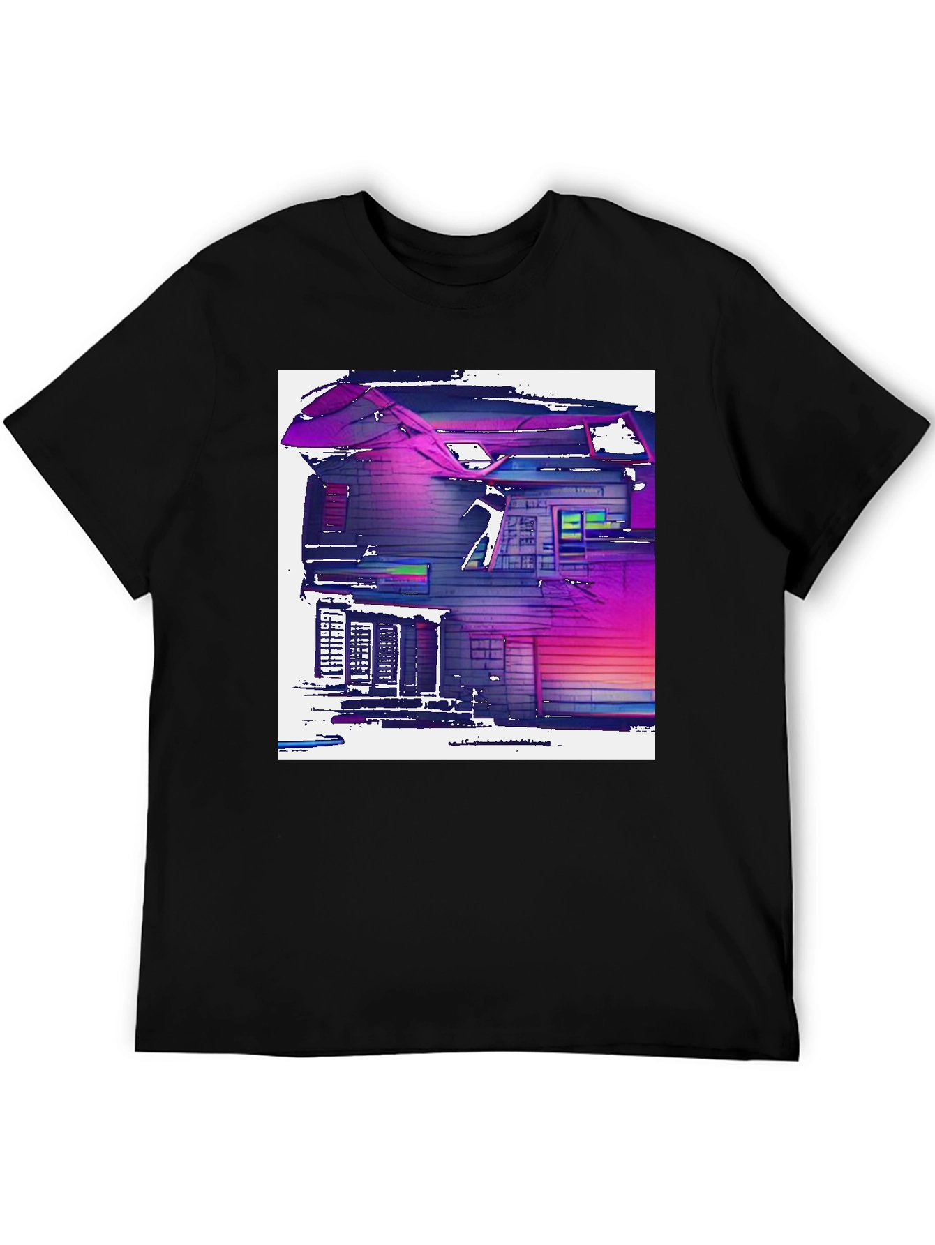 Abstract House Graphic T-Shirt - Modern Art Tee