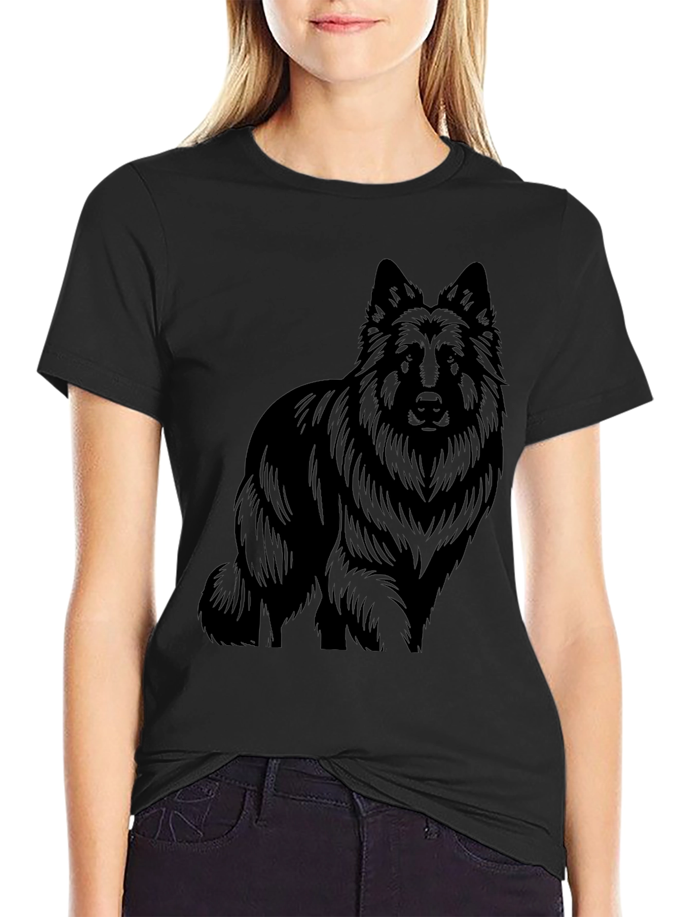 Black Dog Graphic Tee - Stylish Canine Design