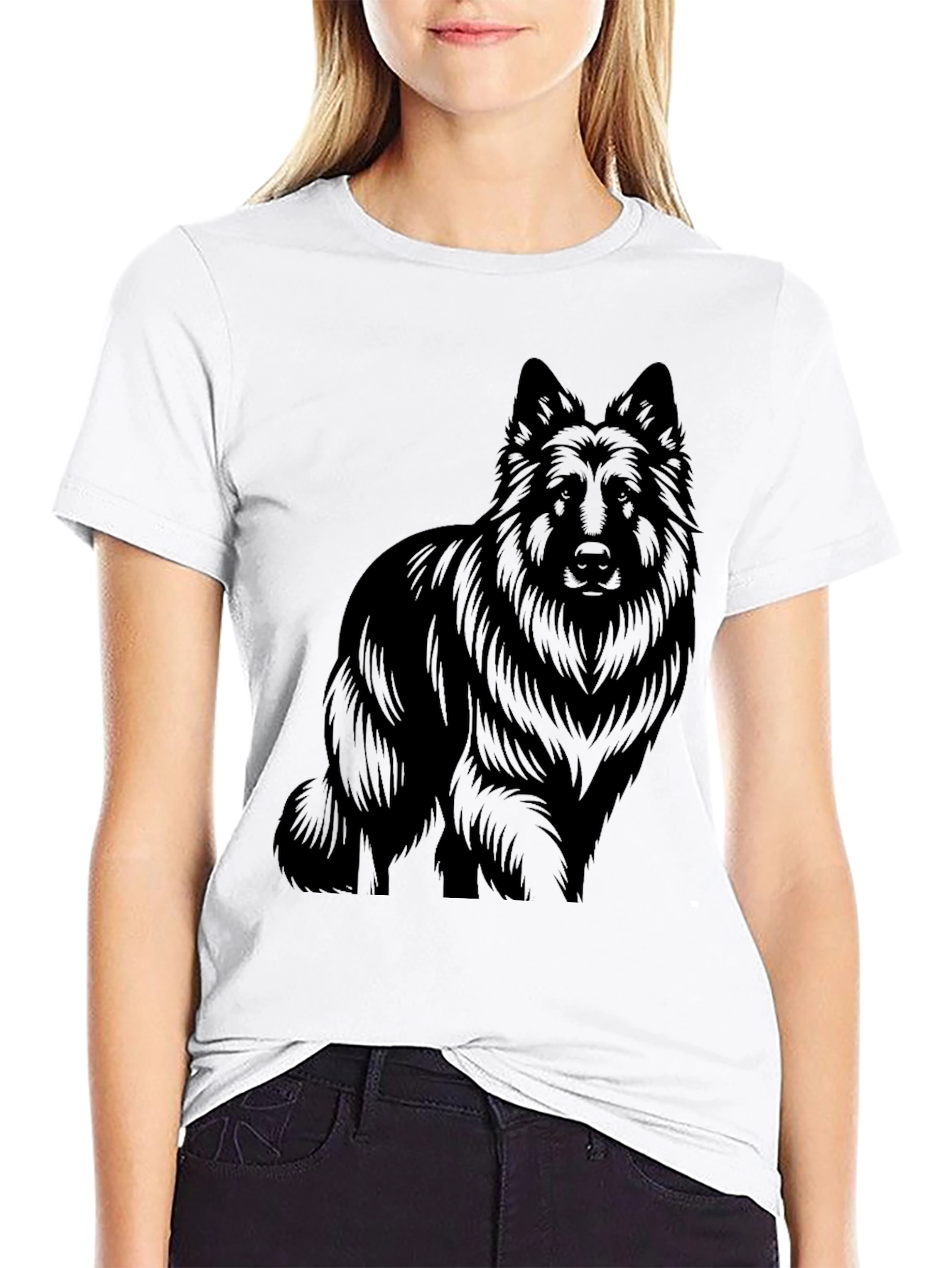 Black Dog Graphic Tee - Stylish Canine Design
