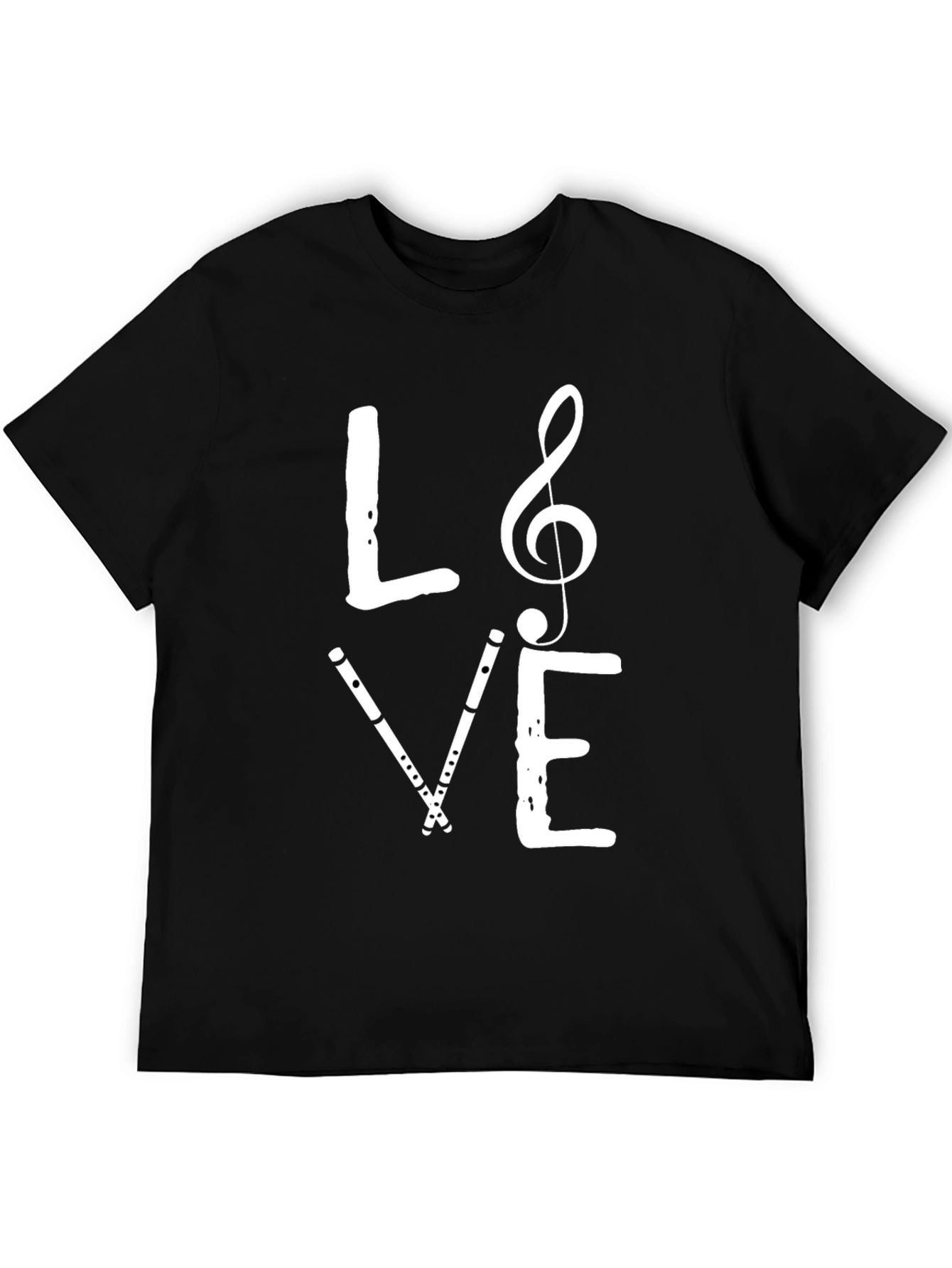 Music Love T-Shirt: Treble Clef & Flute Graphic Tee