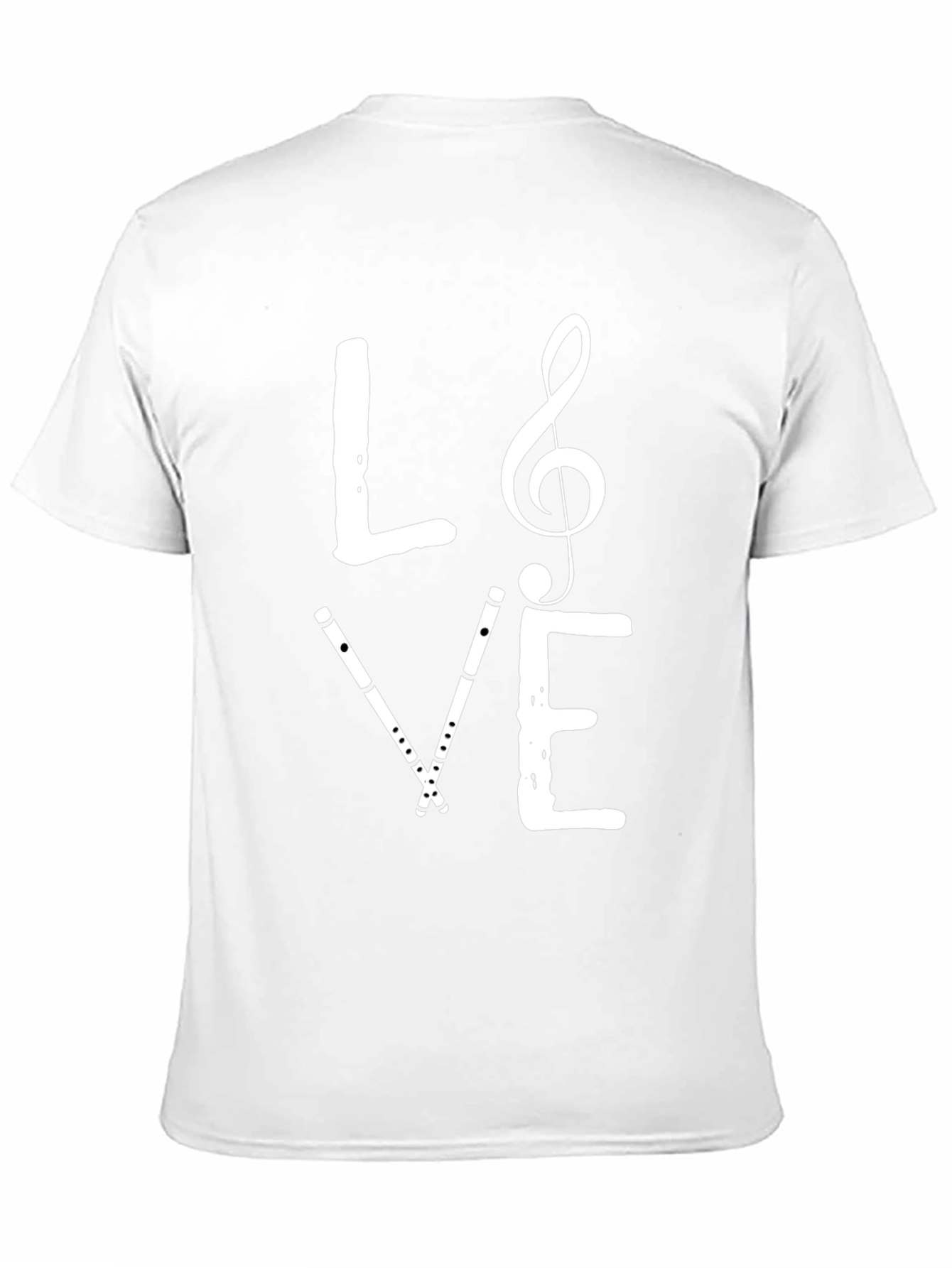 Music Love T-Shirt: Treble Clef & Flute Graphic Tee