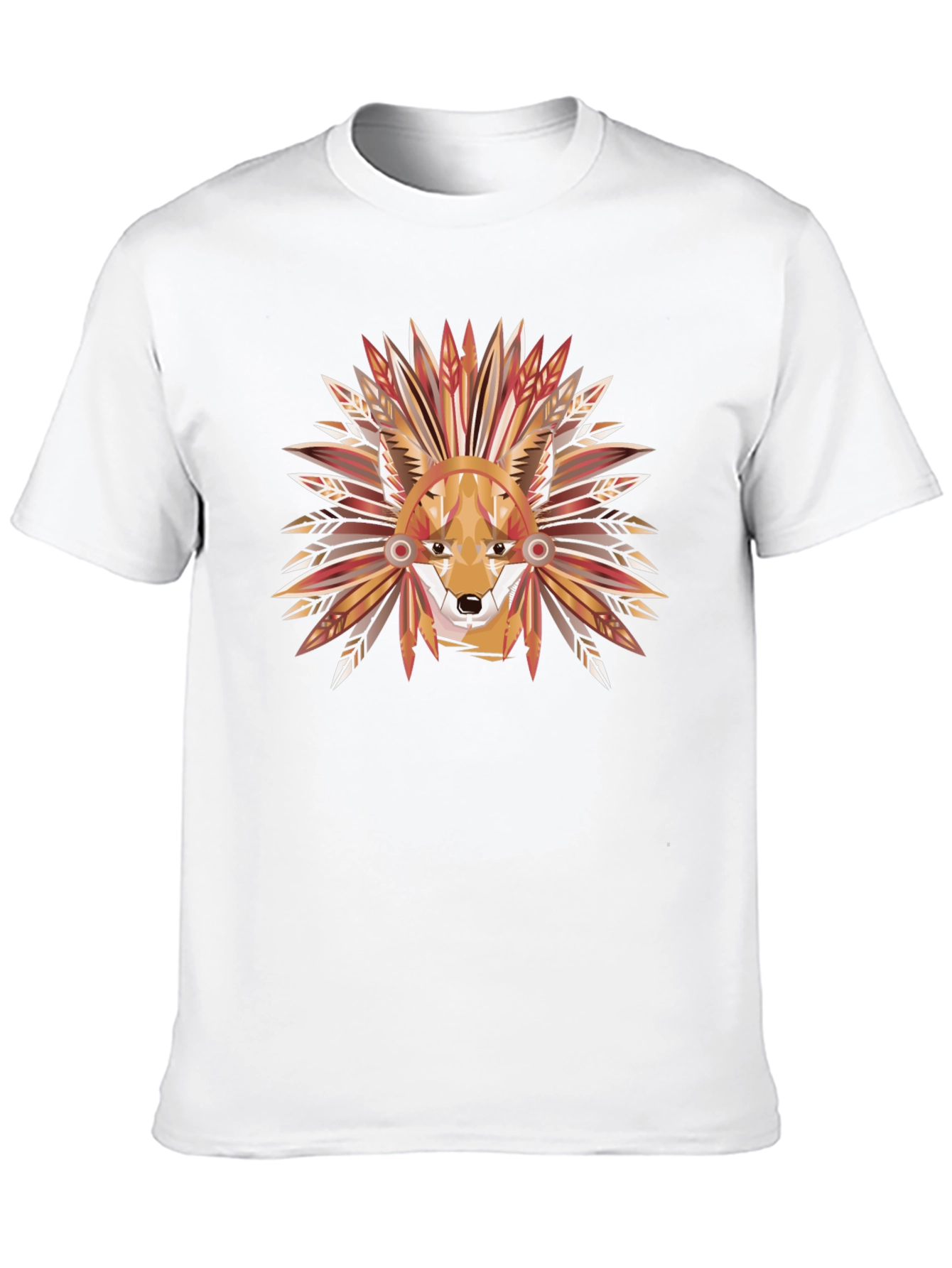 Geometric Fox Headdress Graphic Tee