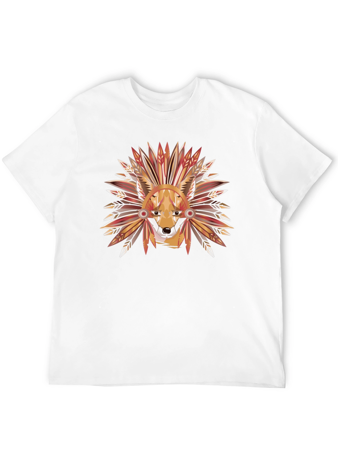 Geometric Fox Headdress Graphic Tee