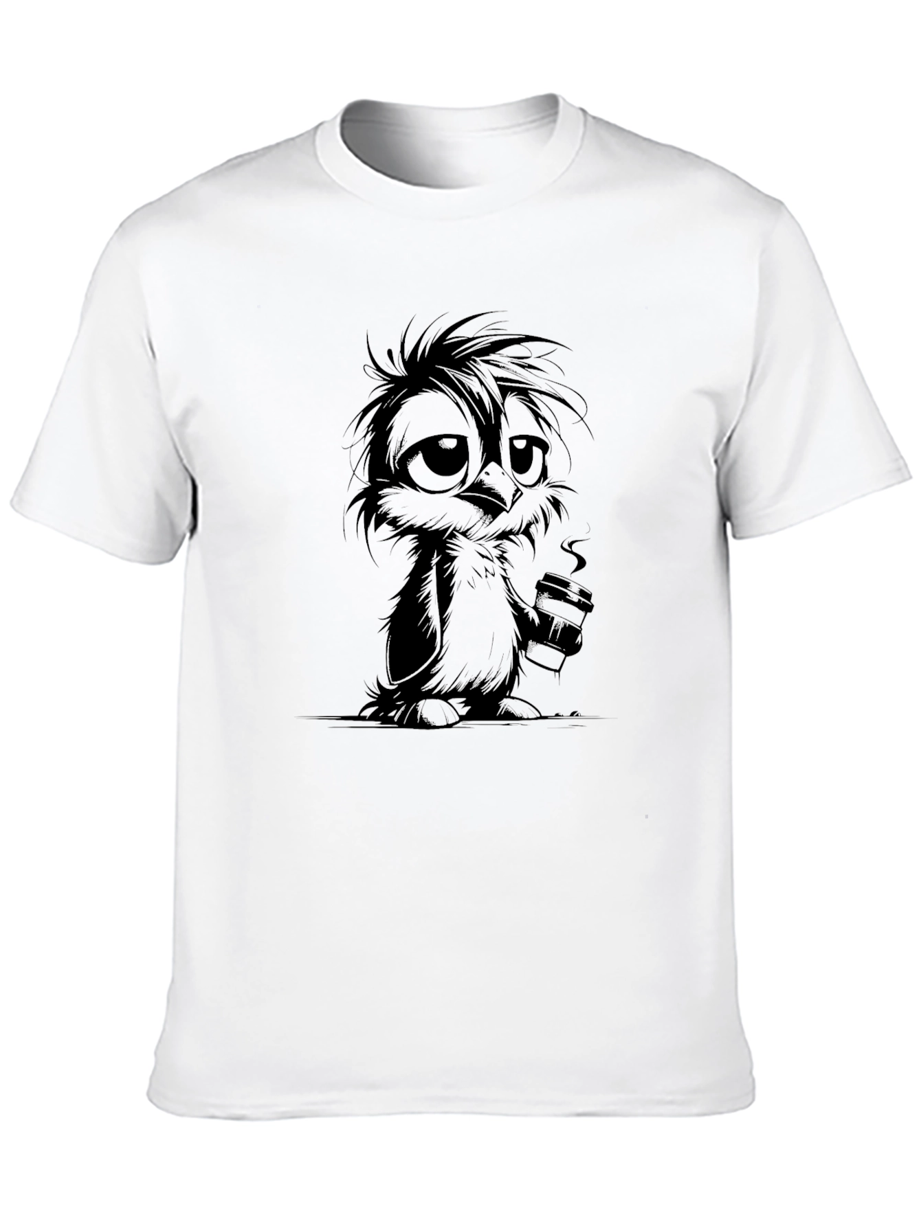 Coffee Owl Graphic T-Shirt - Soft Cotton Blend