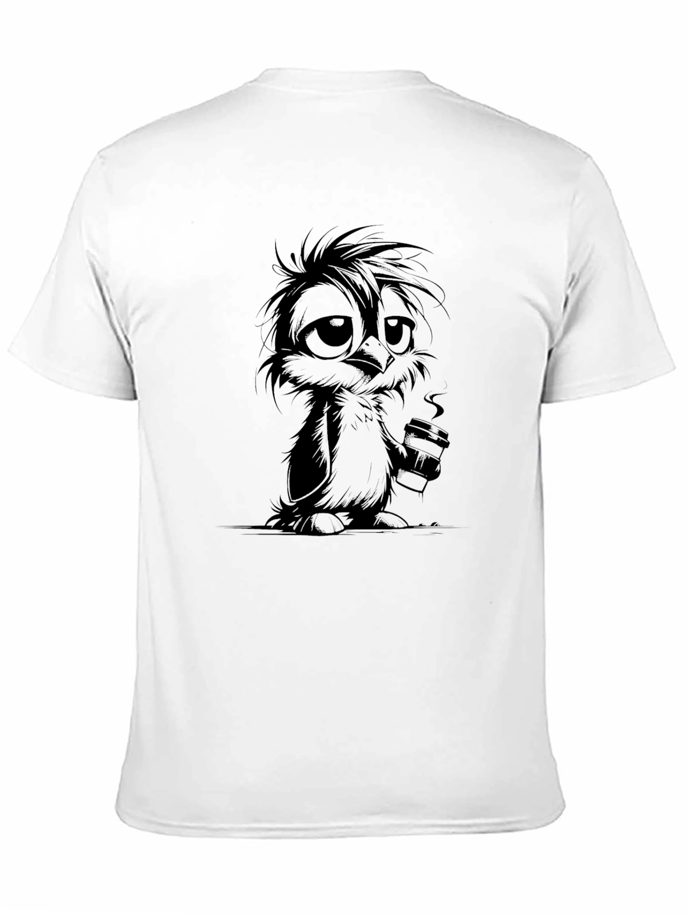 Coffee Owl Graphic T-Shirt - Soft Cotton Blend