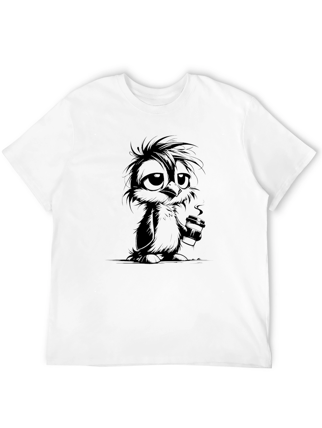 Coffee Owl Graphic T-Shirt - Soft Cotton Blend