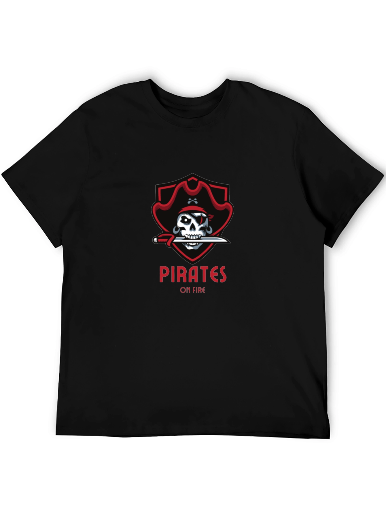 Pirates On Fire T-Shirt - Skull Graphic Tee