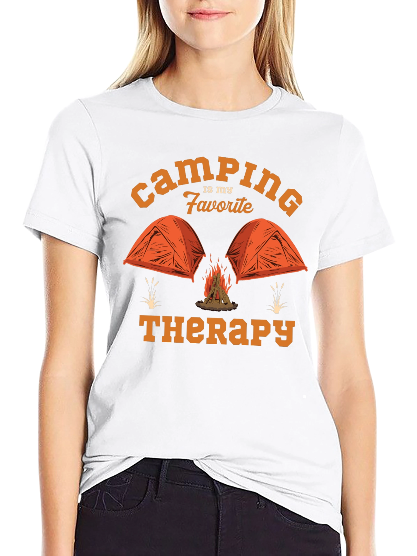 Camping is My Favorite Therapy Graphic T-Shirt