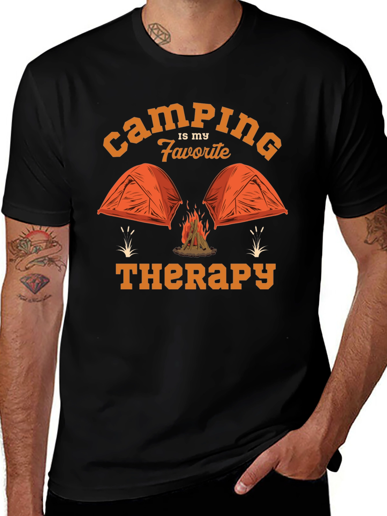 Camping is My Favorite Therapy Graphic T-Shirt