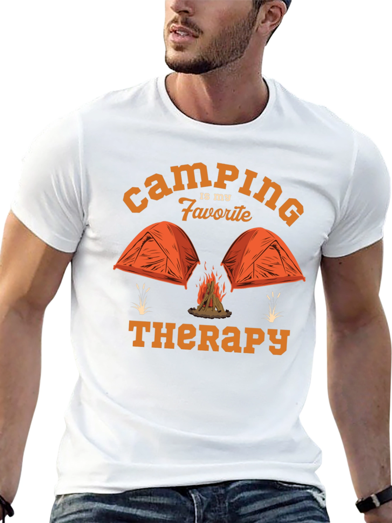 Camping is My Favorite Therapy Graphic T-Shirt