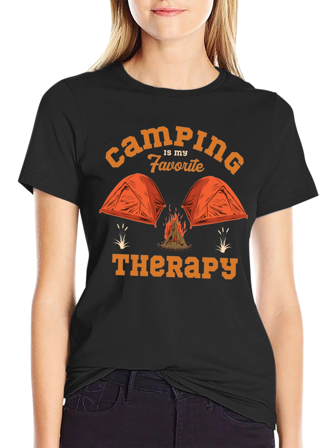 Camping is My Favorite Therapy Graphic T-Shirt