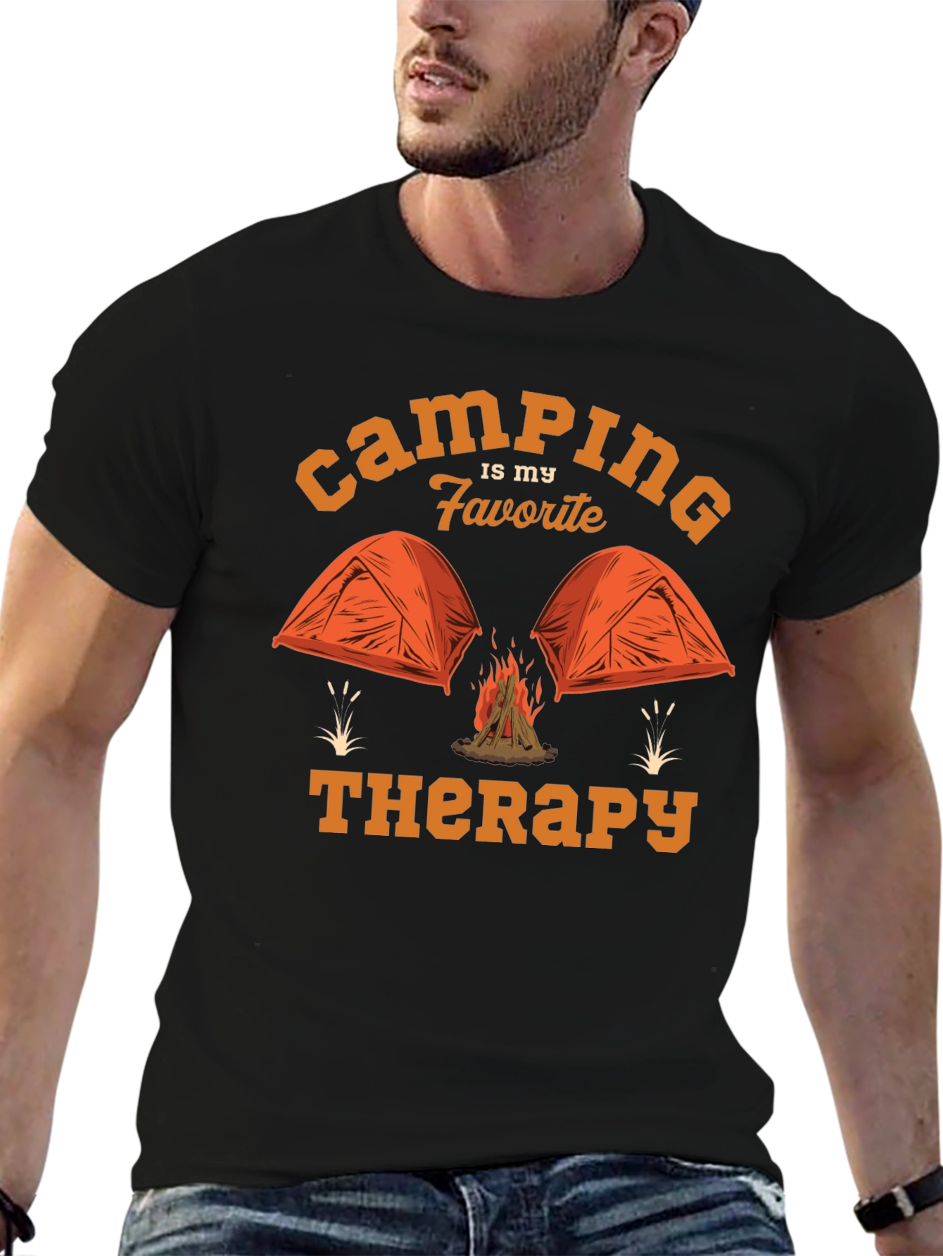 Camping is My Favorite Therapy Graphic T-Shirt