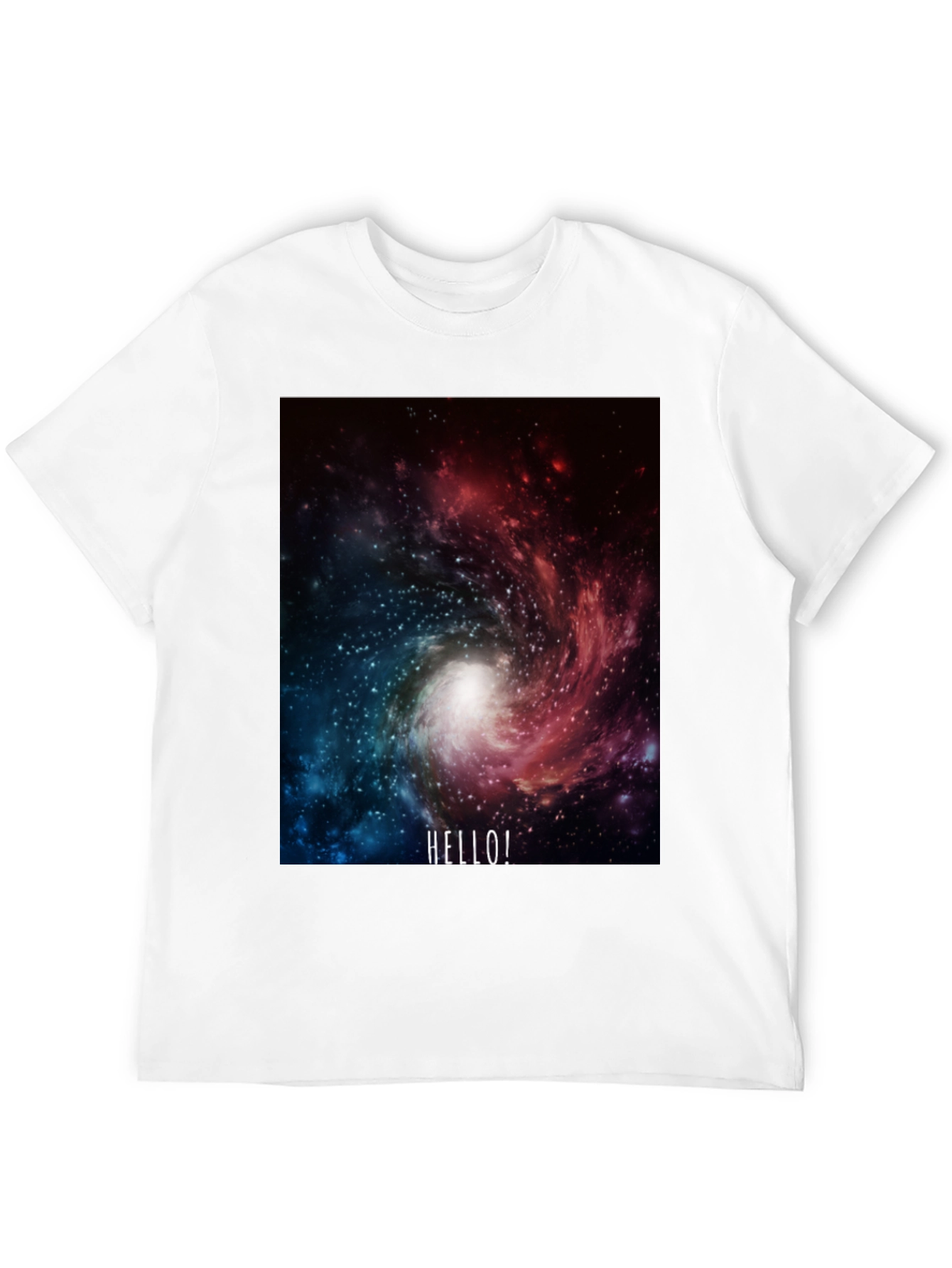 Galaxy Hello! Black Graphic T-Shirt