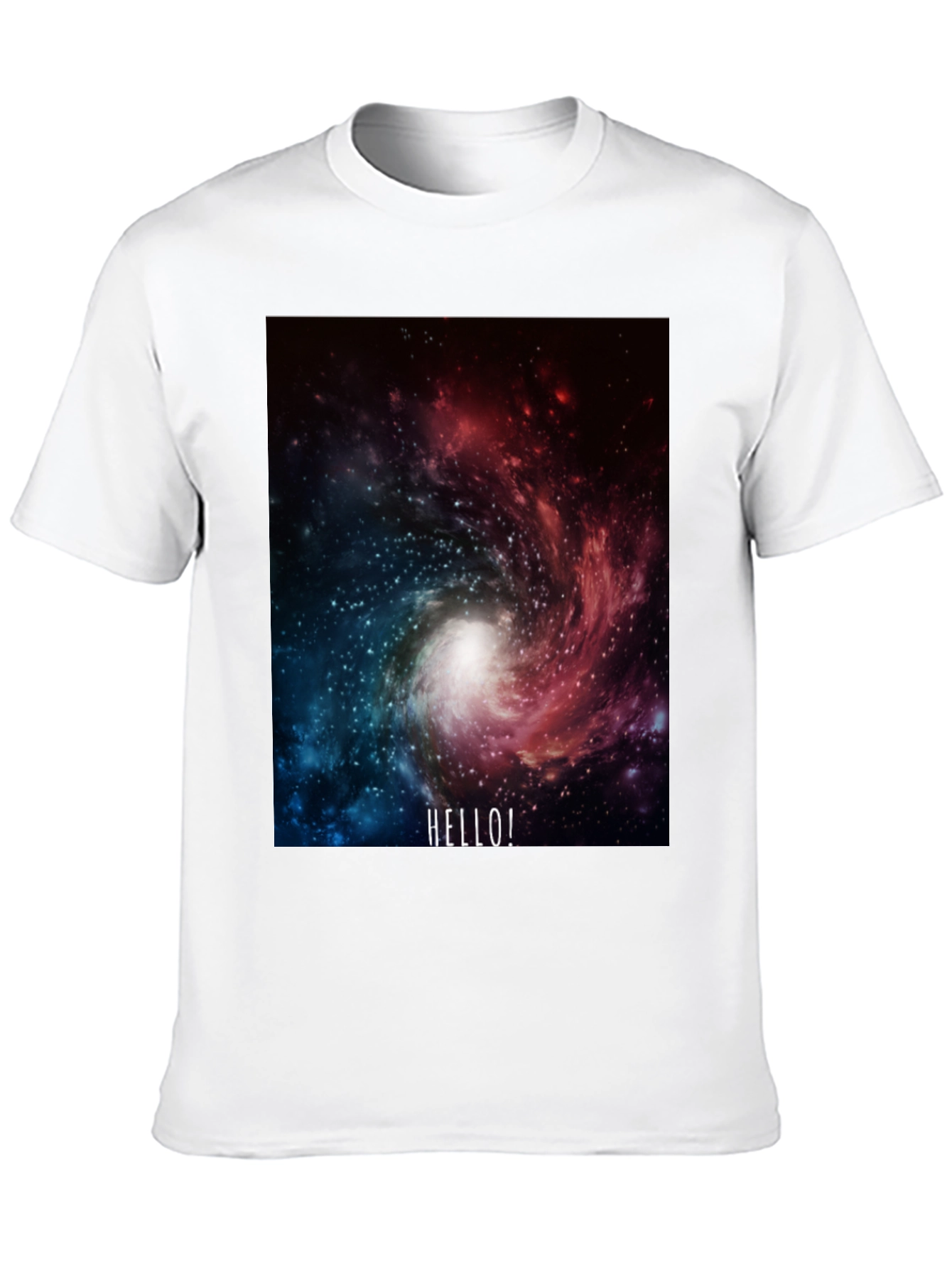 Galaxy Hello! Black Graphic T-Shirt