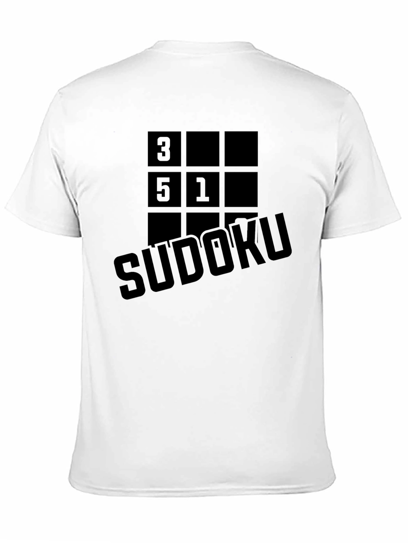 Sudoku Puzzle Graphic T-Shirt - Mens Black Casual Tee