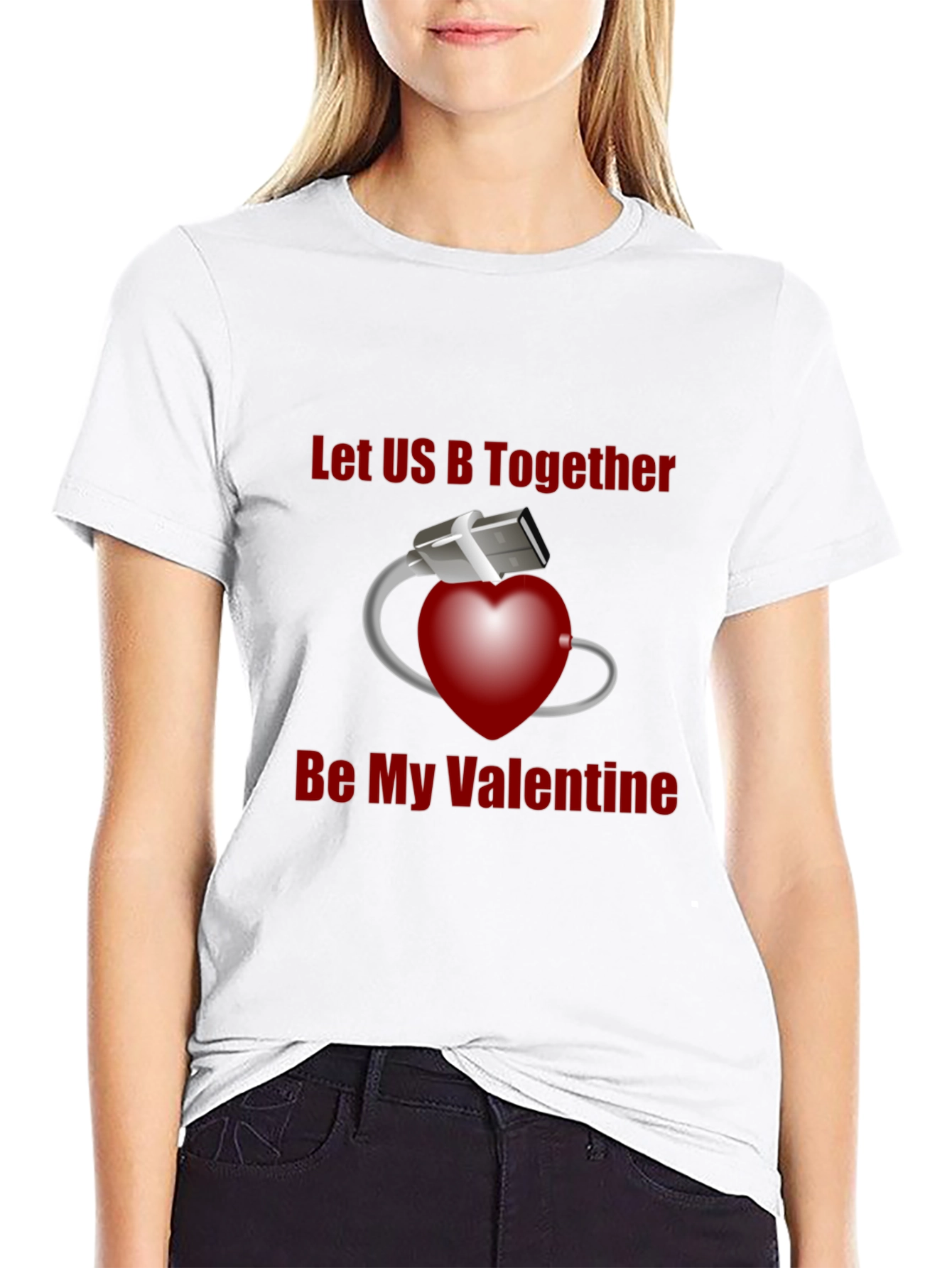 USB Valentines Day T-Shirt: Let US B Together!