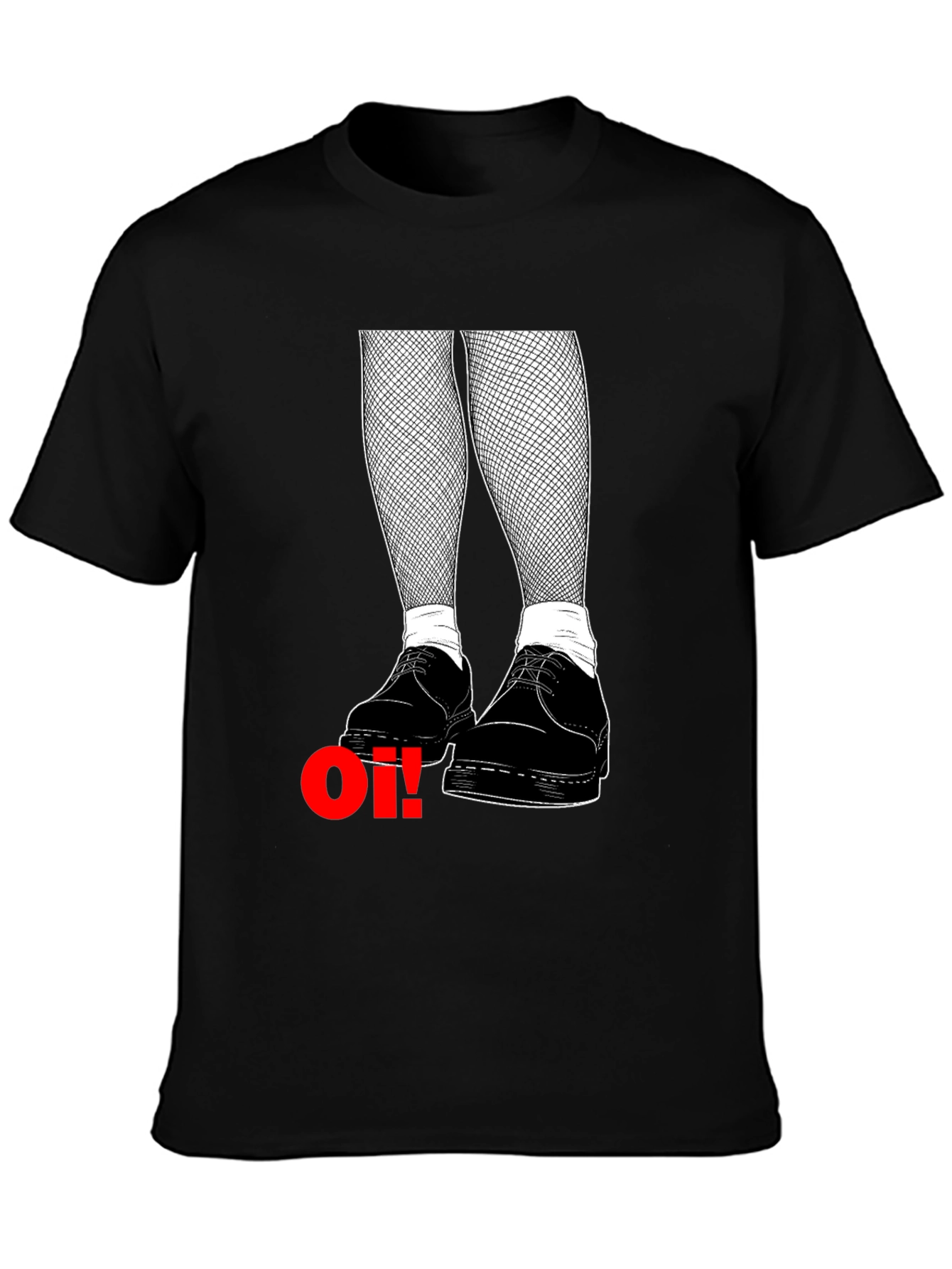 Oi! T-Shirt: Skinhead Style with Fishnet & Boots