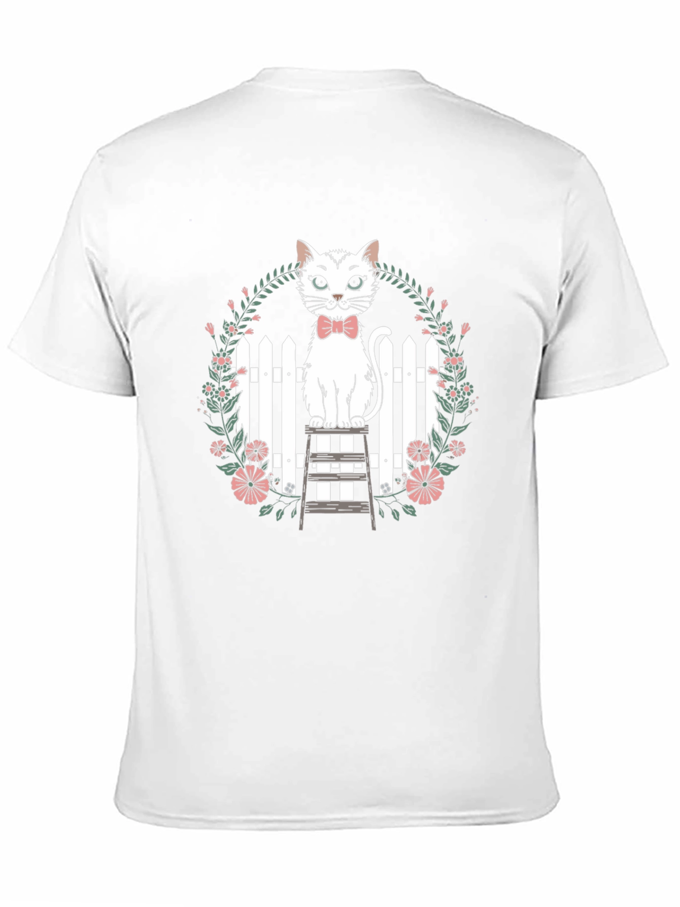 Cat Bowtie Floral Tee - Whimsical Comfort