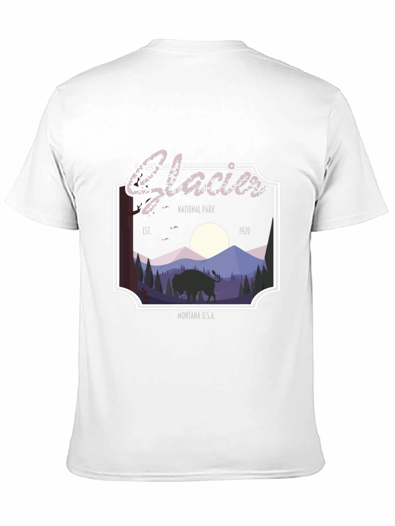 Glacier National Park Black Graphic T-Shirt