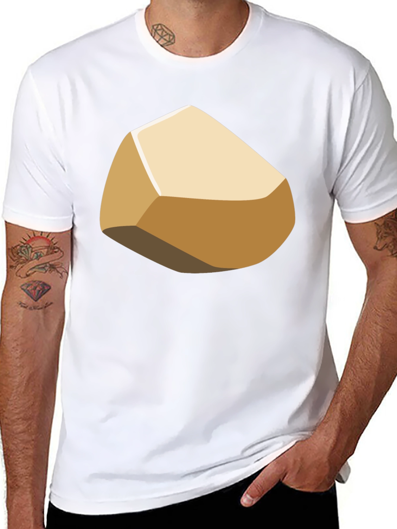 Cartoon Rock Graphic T-Shirt