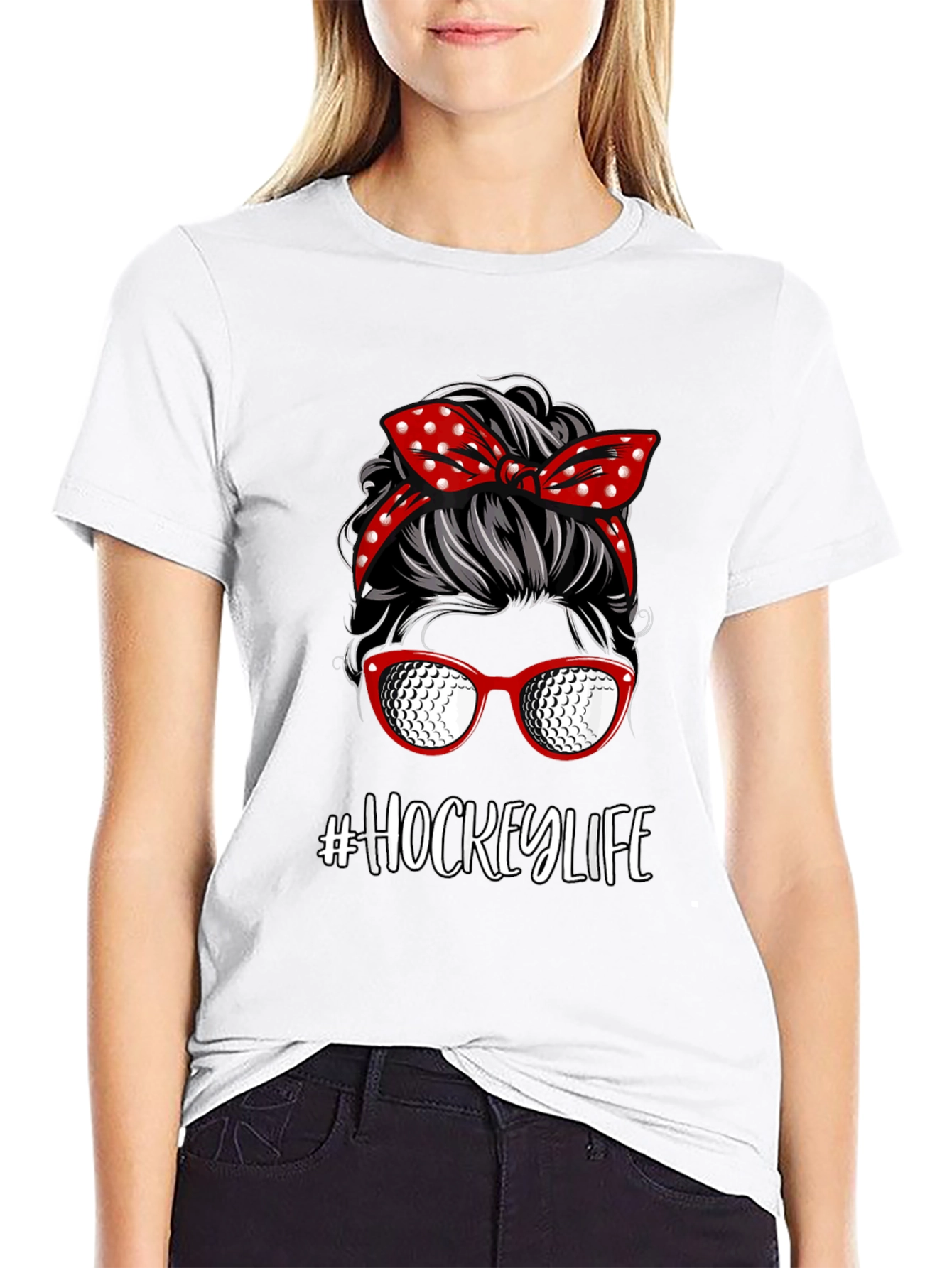 Hockey Life Messy Bun T-Shirt