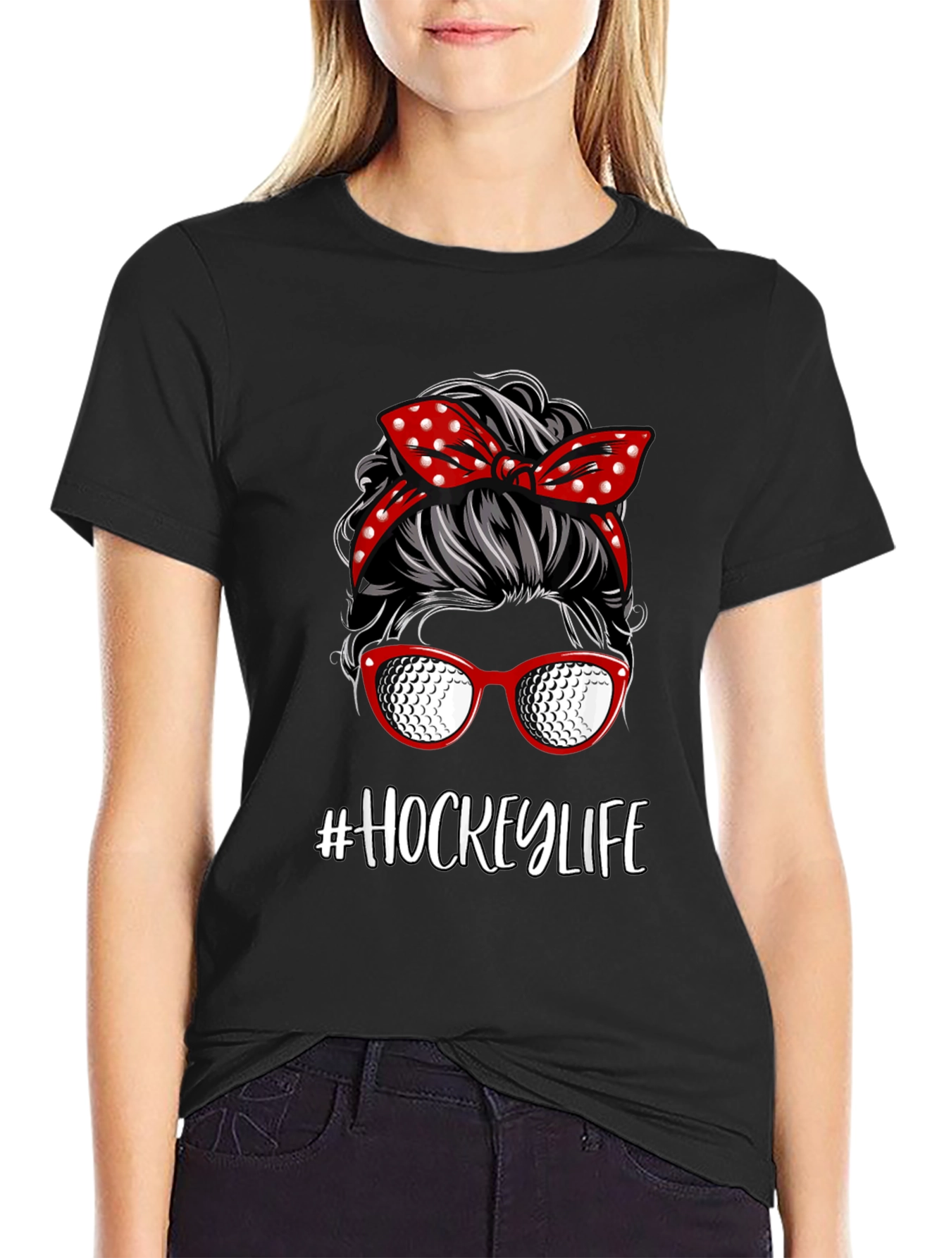 Hockey Life Messy Bun T-Shirt