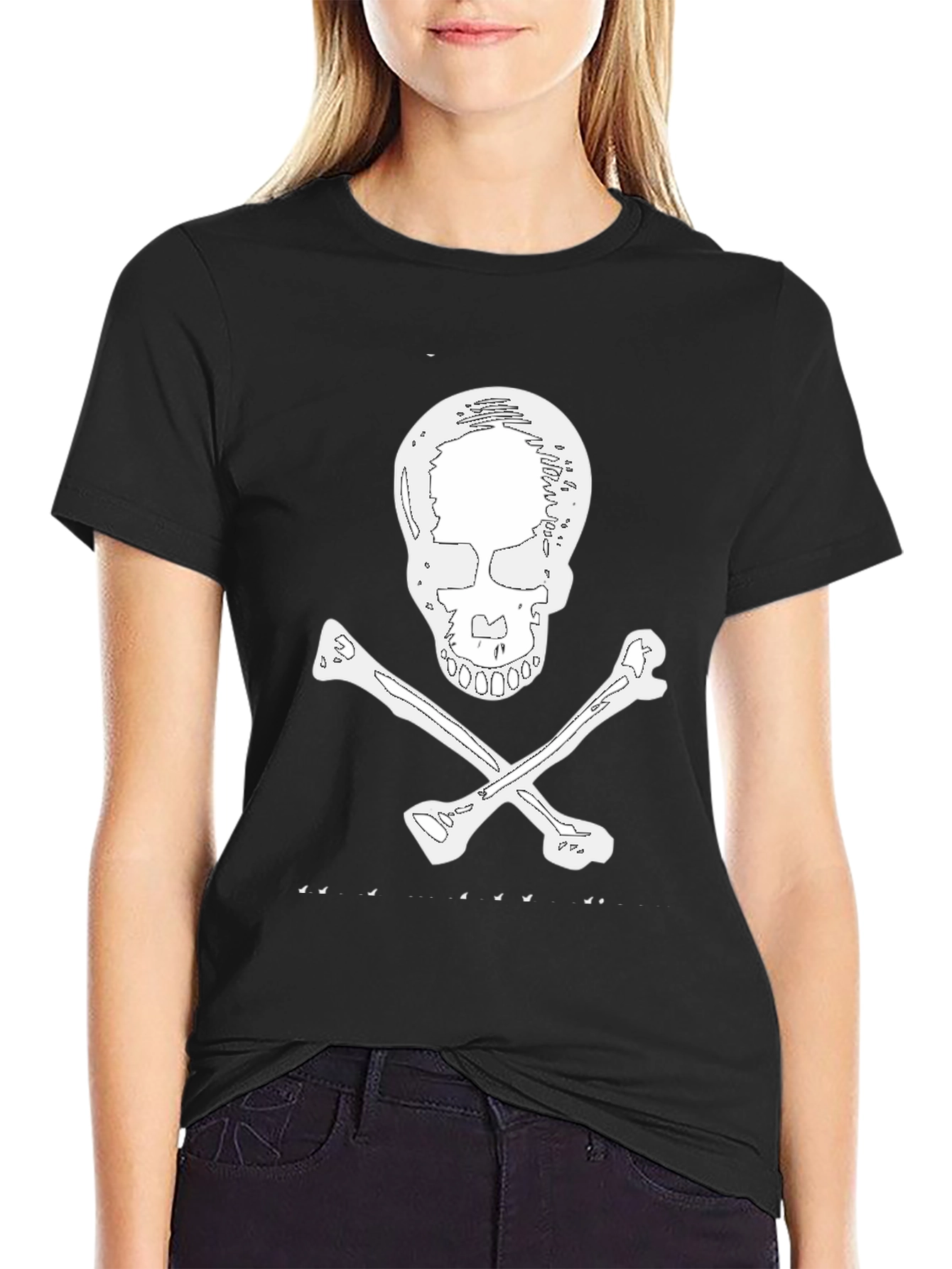 Skull & Crossbones Graphic Tee - Black