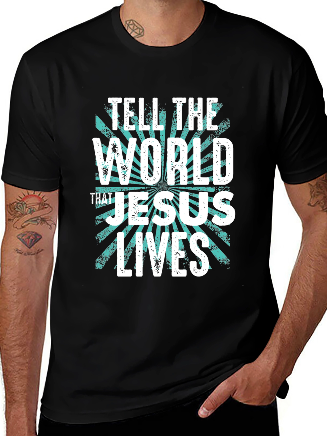 Tell the World Jesus Lives Graphic T-Shirt