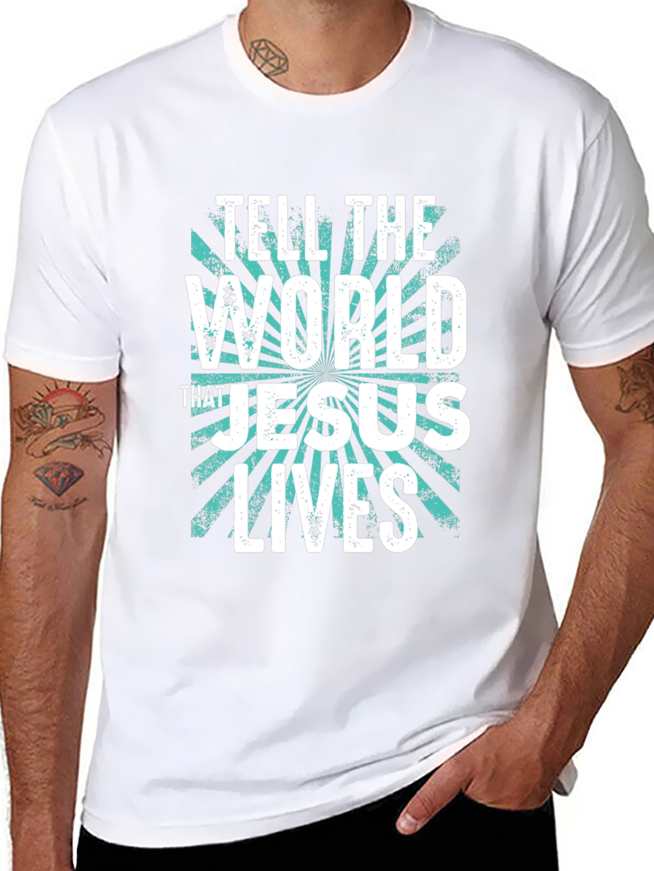 Tell the World Jesus Lives Graphic T-Shirt