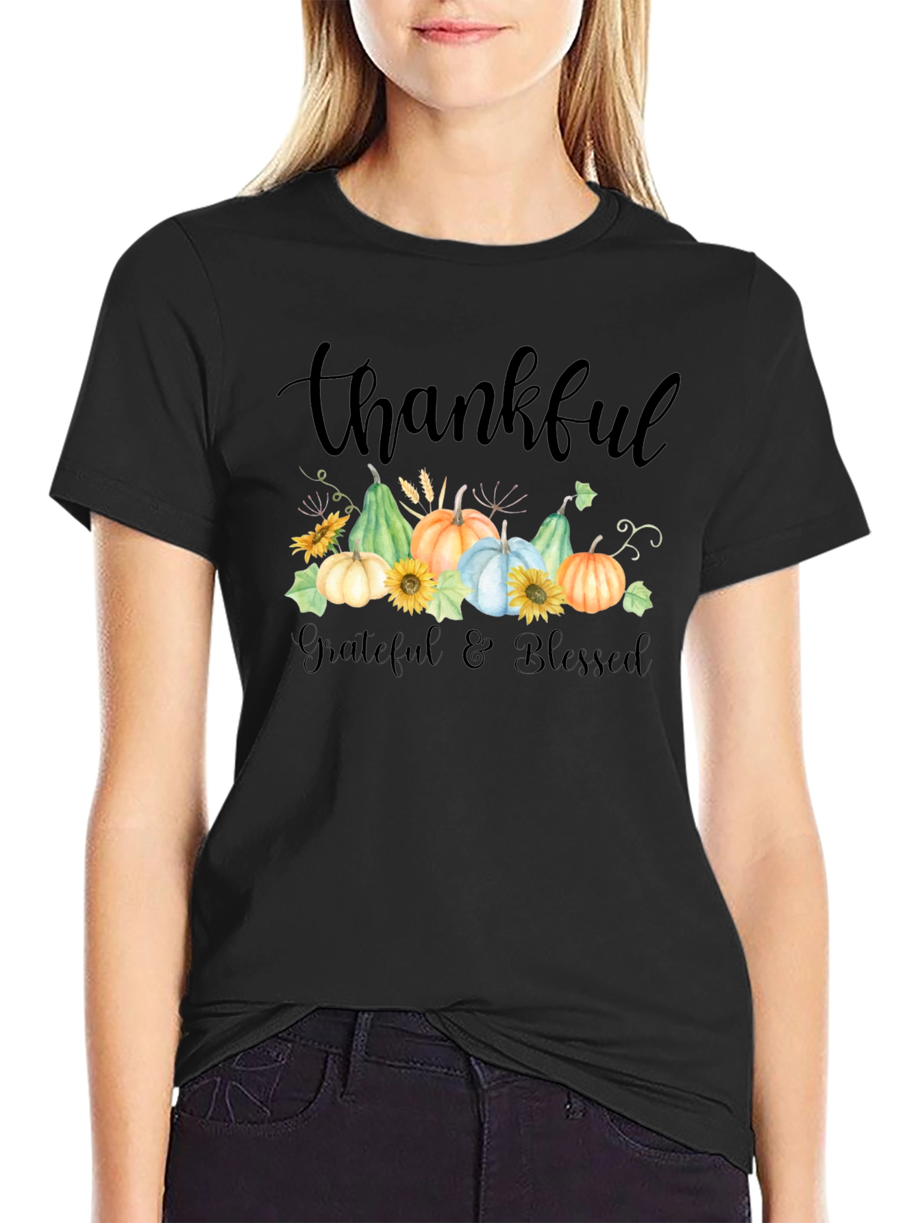 Thankful Grateful Blessed Fall T-Shirt