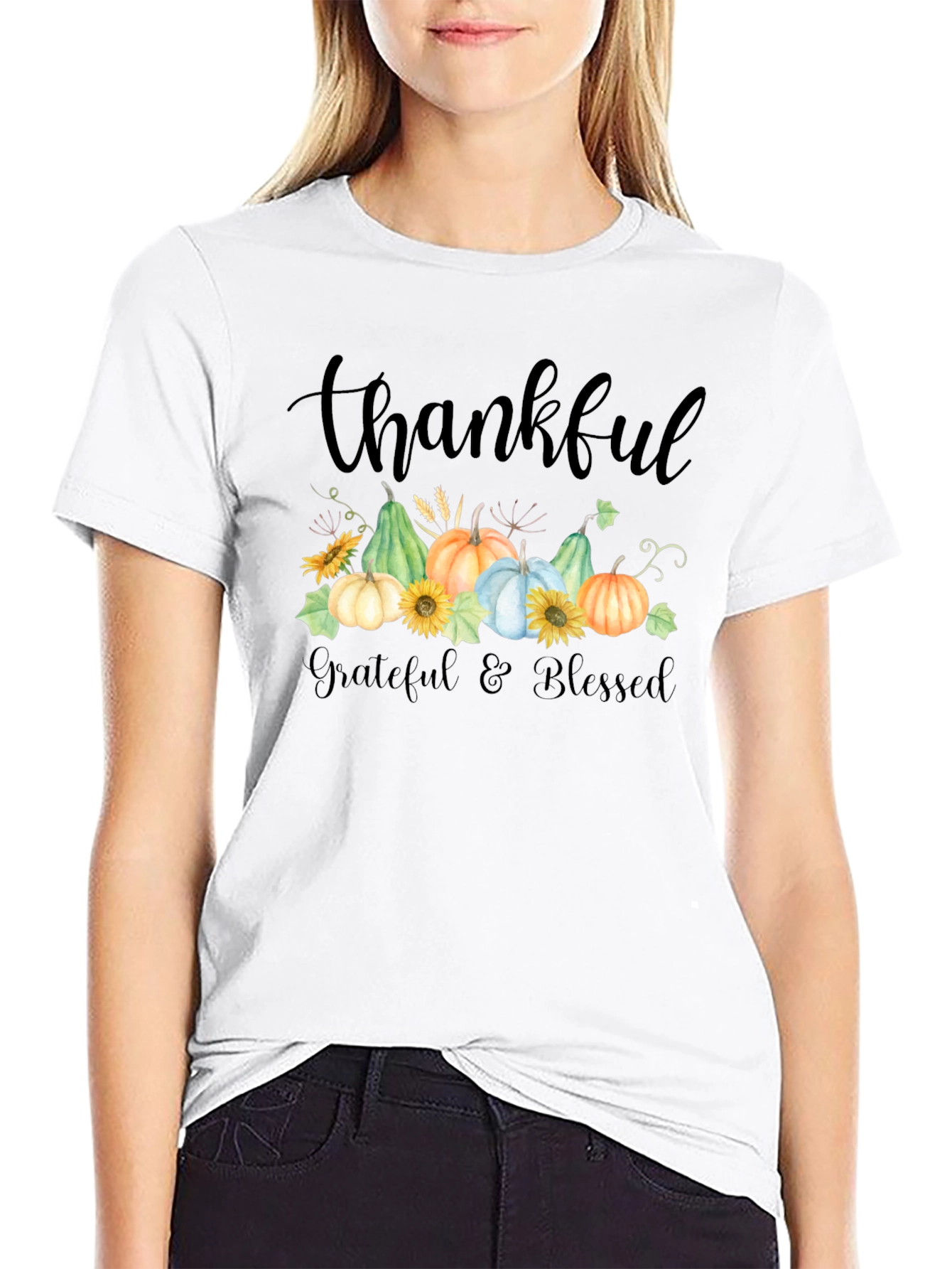 Thankful Grateful Blessed Fall T-Shirt