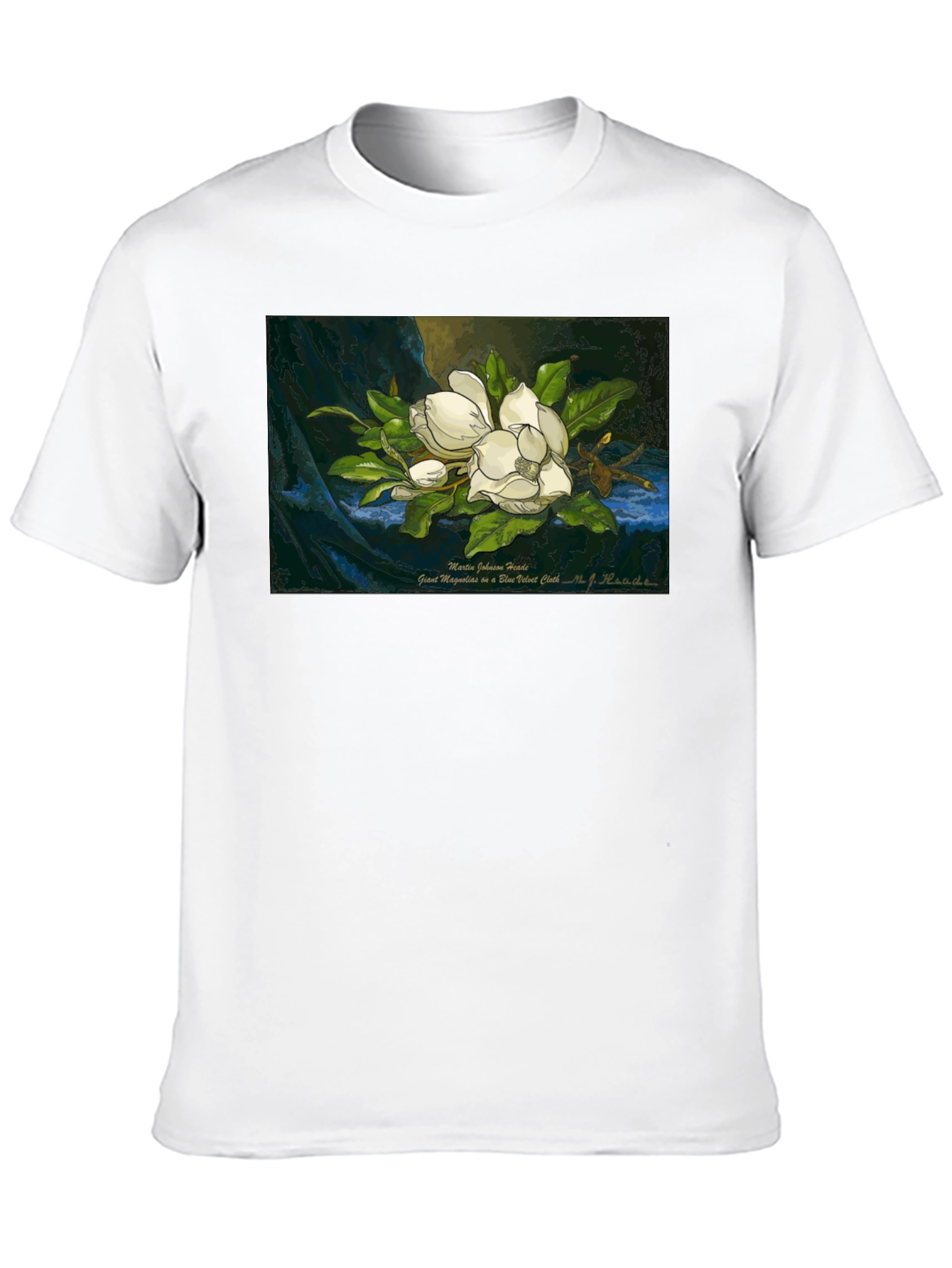 Magnolia Art Print T-Shirt - Elegant Floral Design