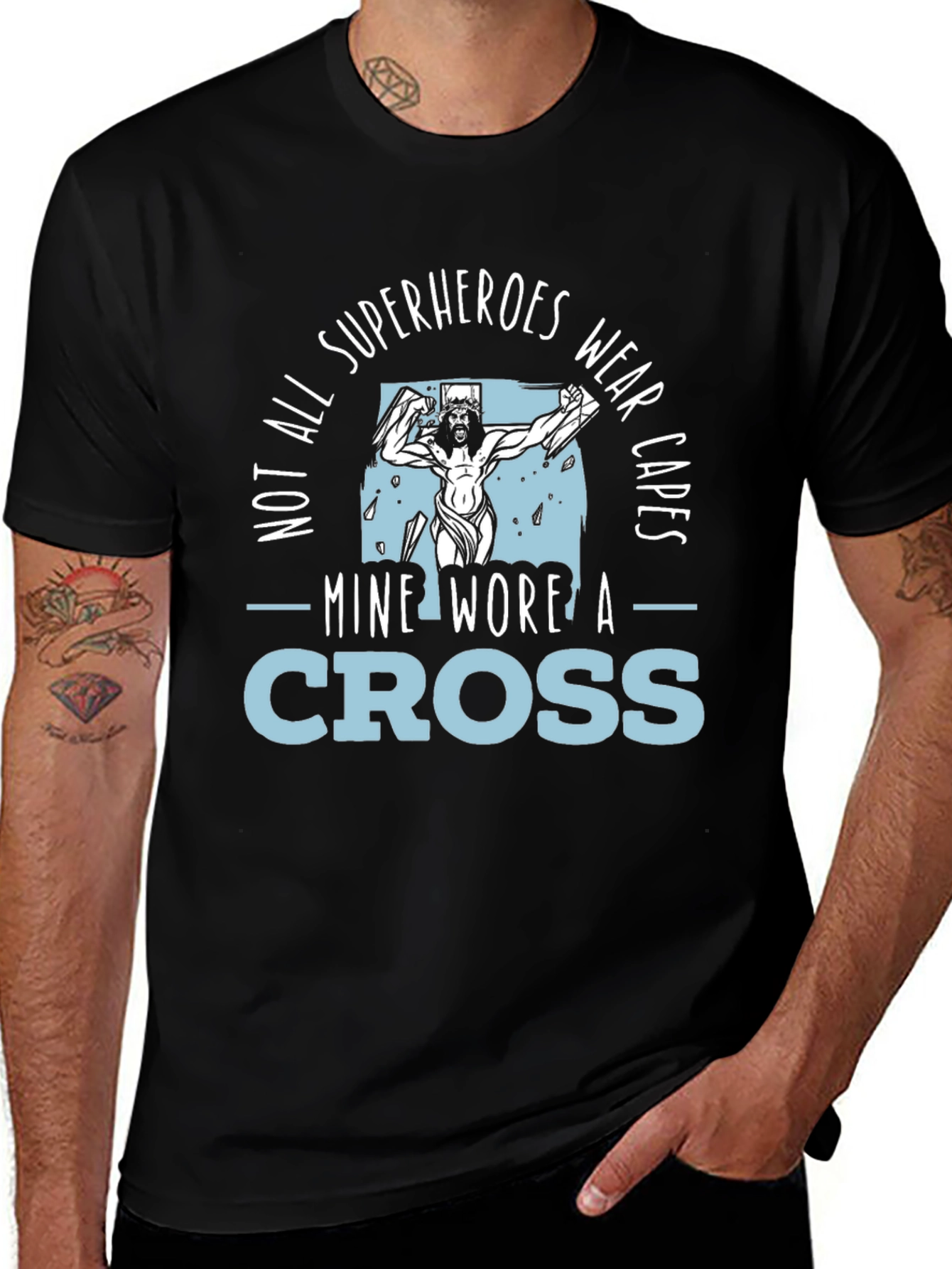 Superheroes Wear Crosses T-Shirt - Christian Graphic Tee