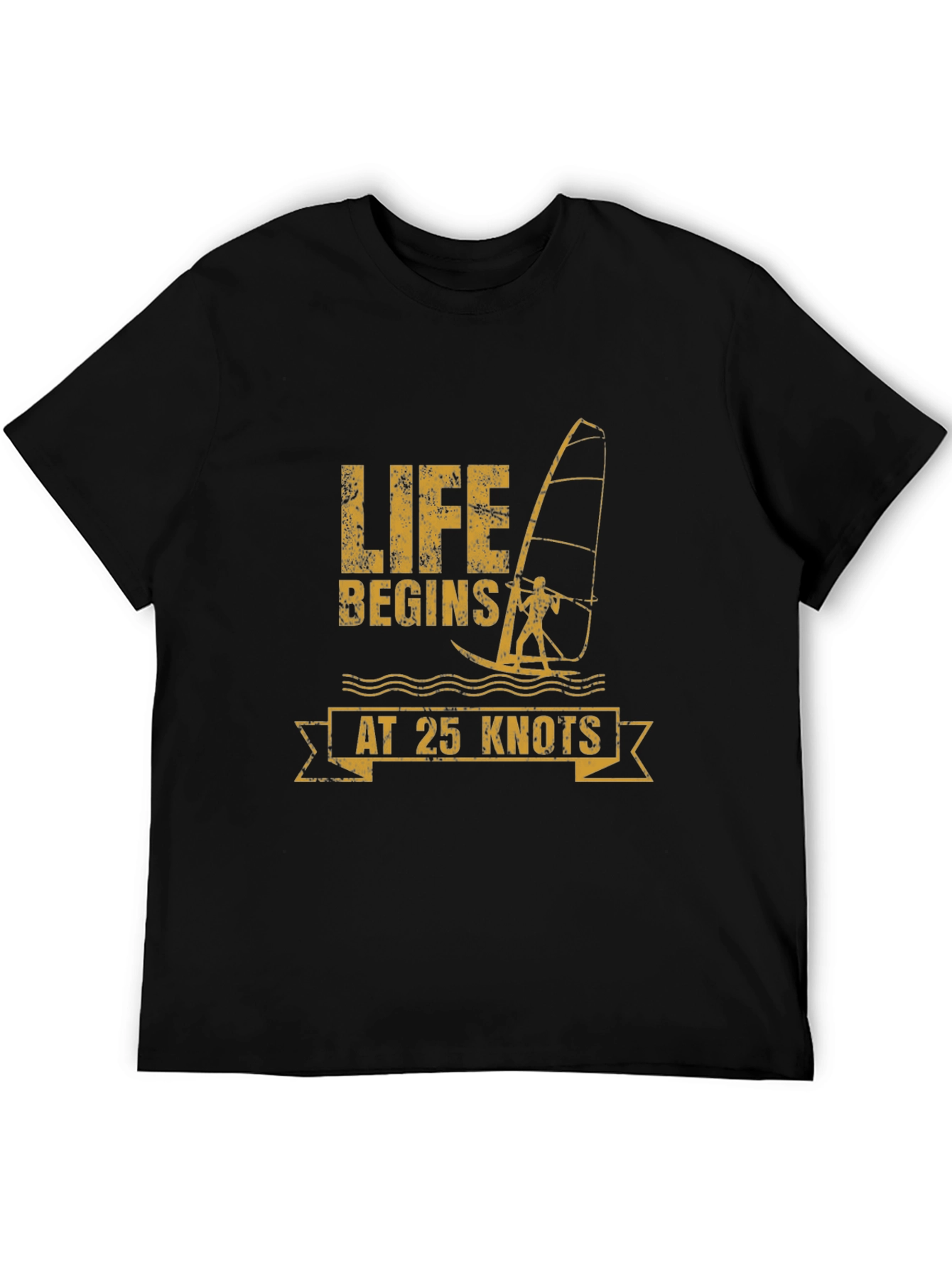 Life Begins at 25 Knots Black T-Shirt
