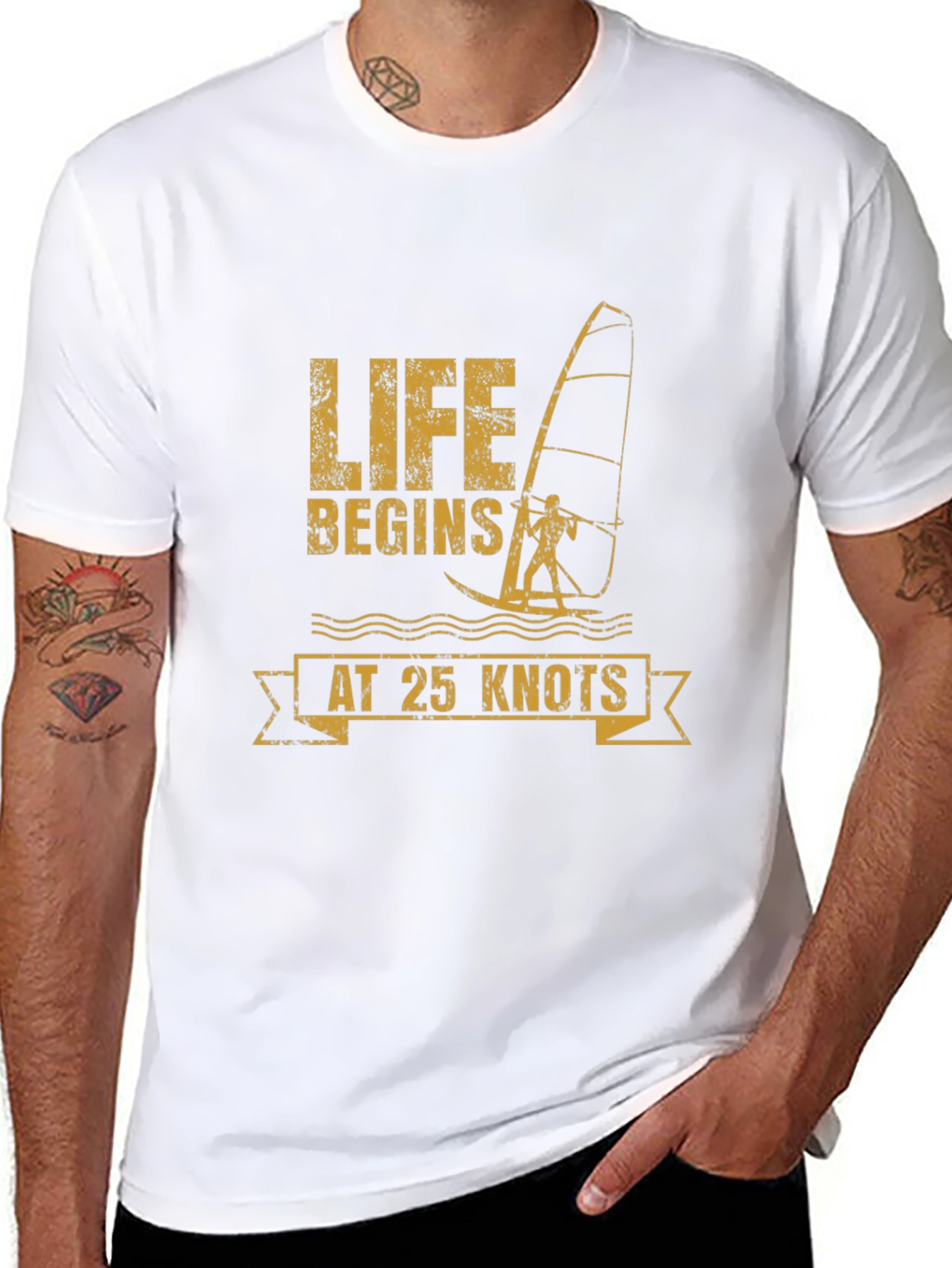 Life Begins at 25 Knots Black T-Shirt