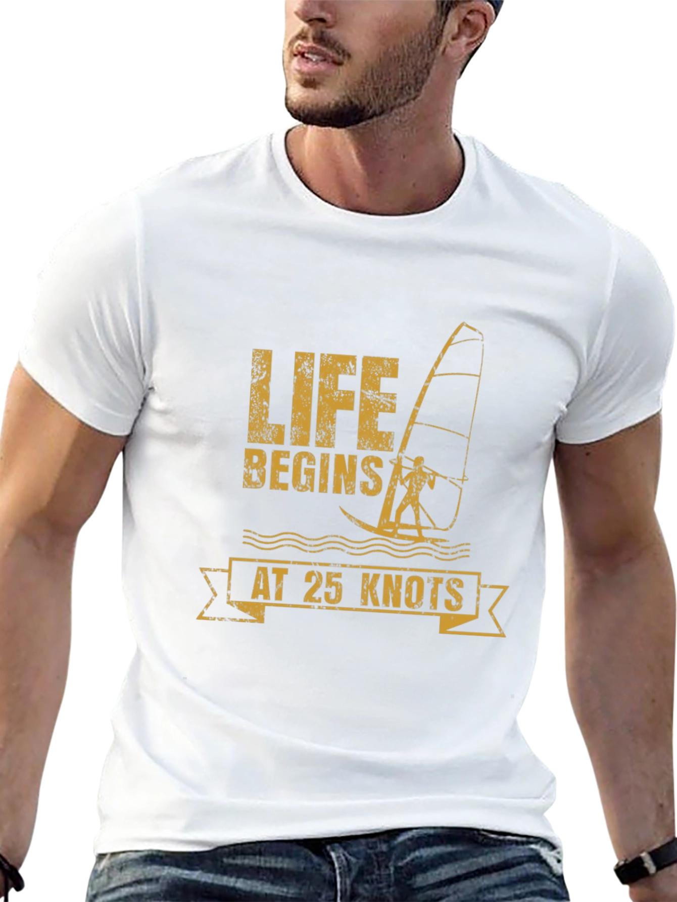 Life Begins at 25 Knots Black T-Shirt