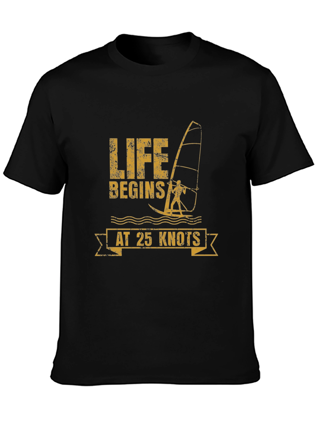 Life Begins at 25 Knots Black T-Shirt