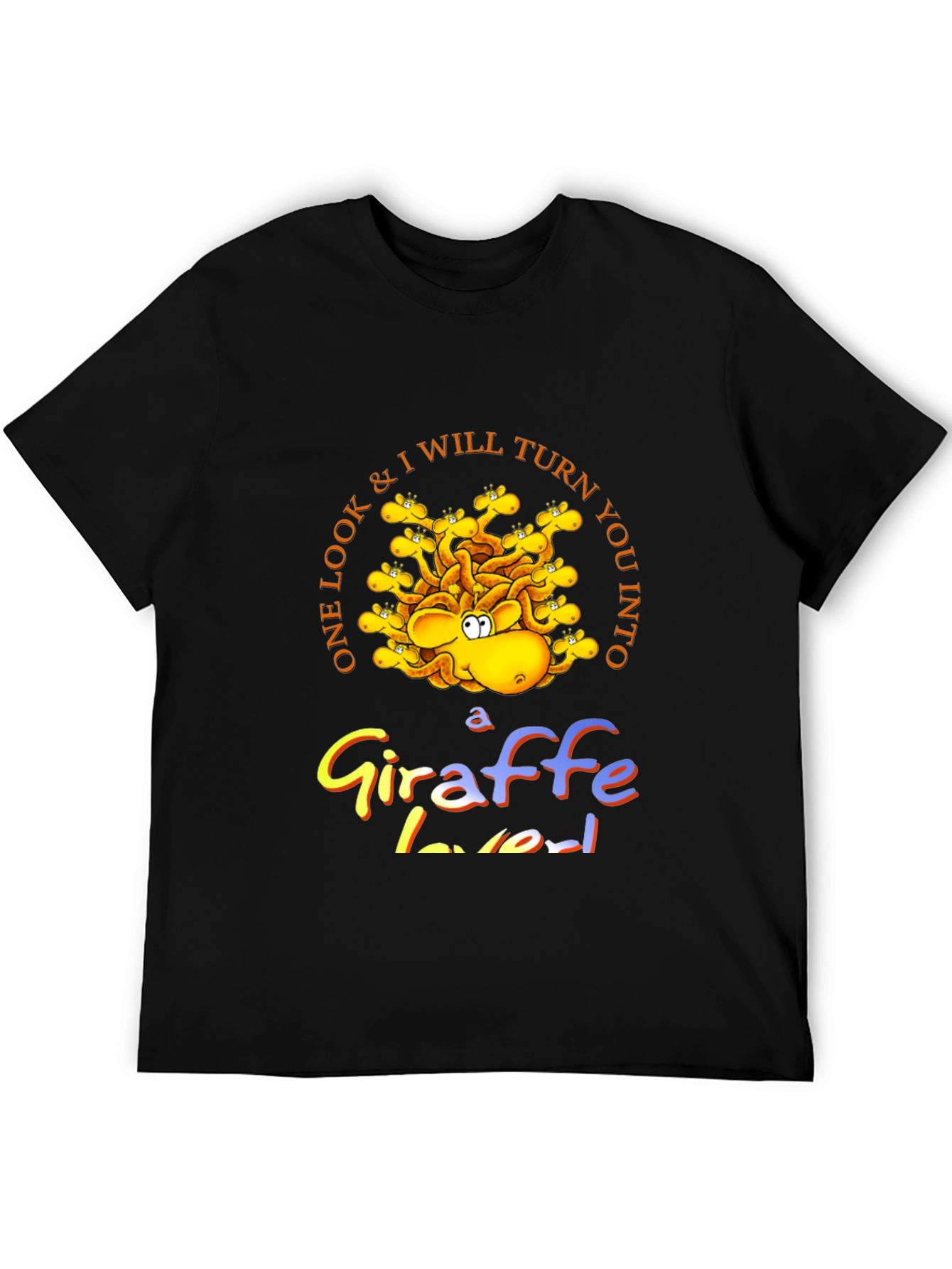 Giraffe Lover Black Graphic Tee