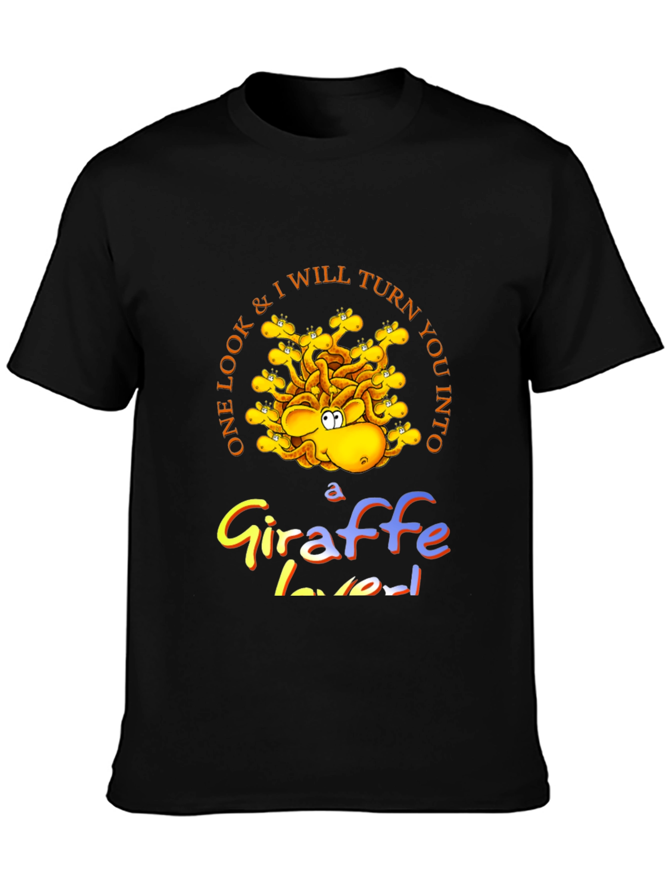 Giraffe Lover Black Graphic Tee