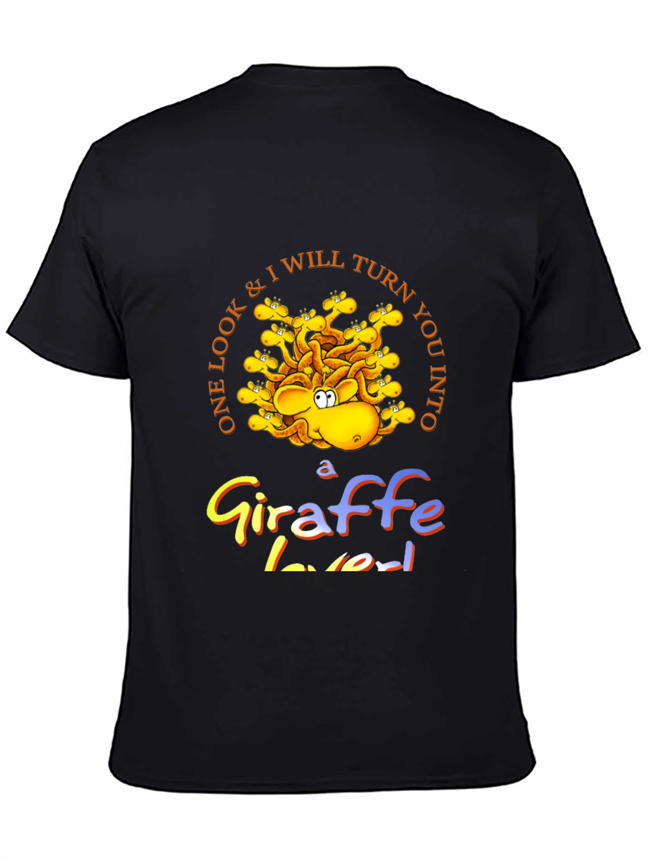 Giraffe Lover Black Graphic Tee