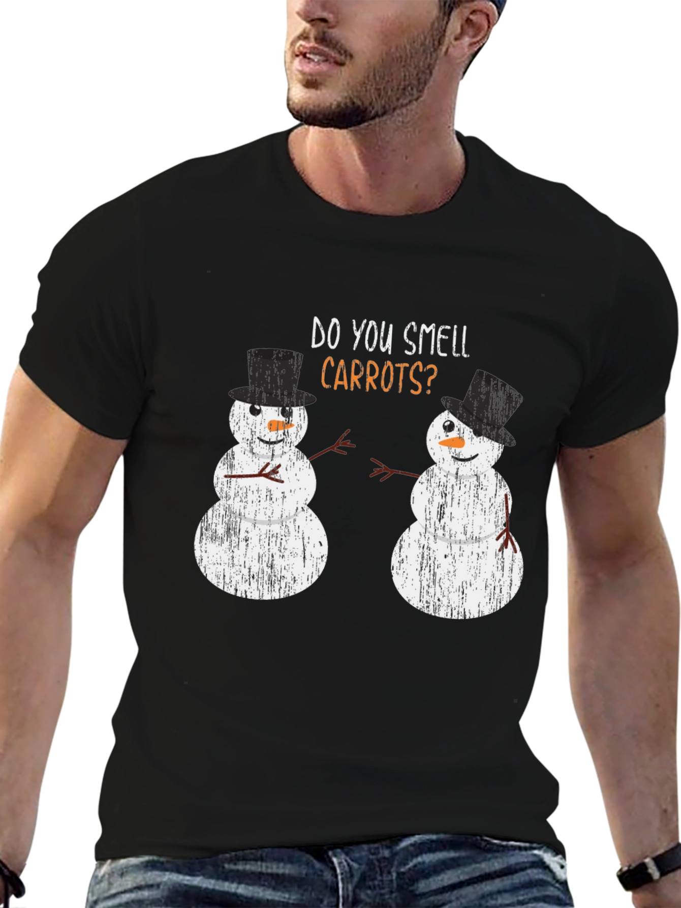 Funny Snowman Carrots Holiday T-Shirt