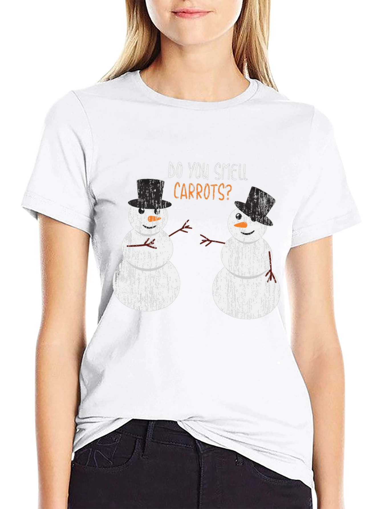 Funny Snowman Carrots Holiday T-Shirt