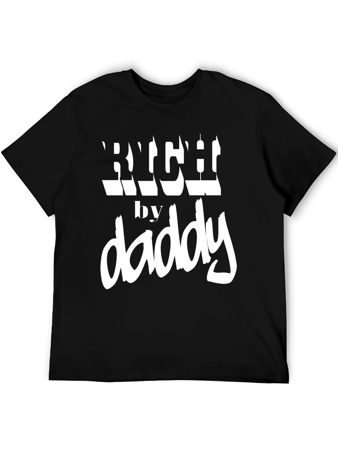 Rich By Daddy Graphic Tee Black Cotton