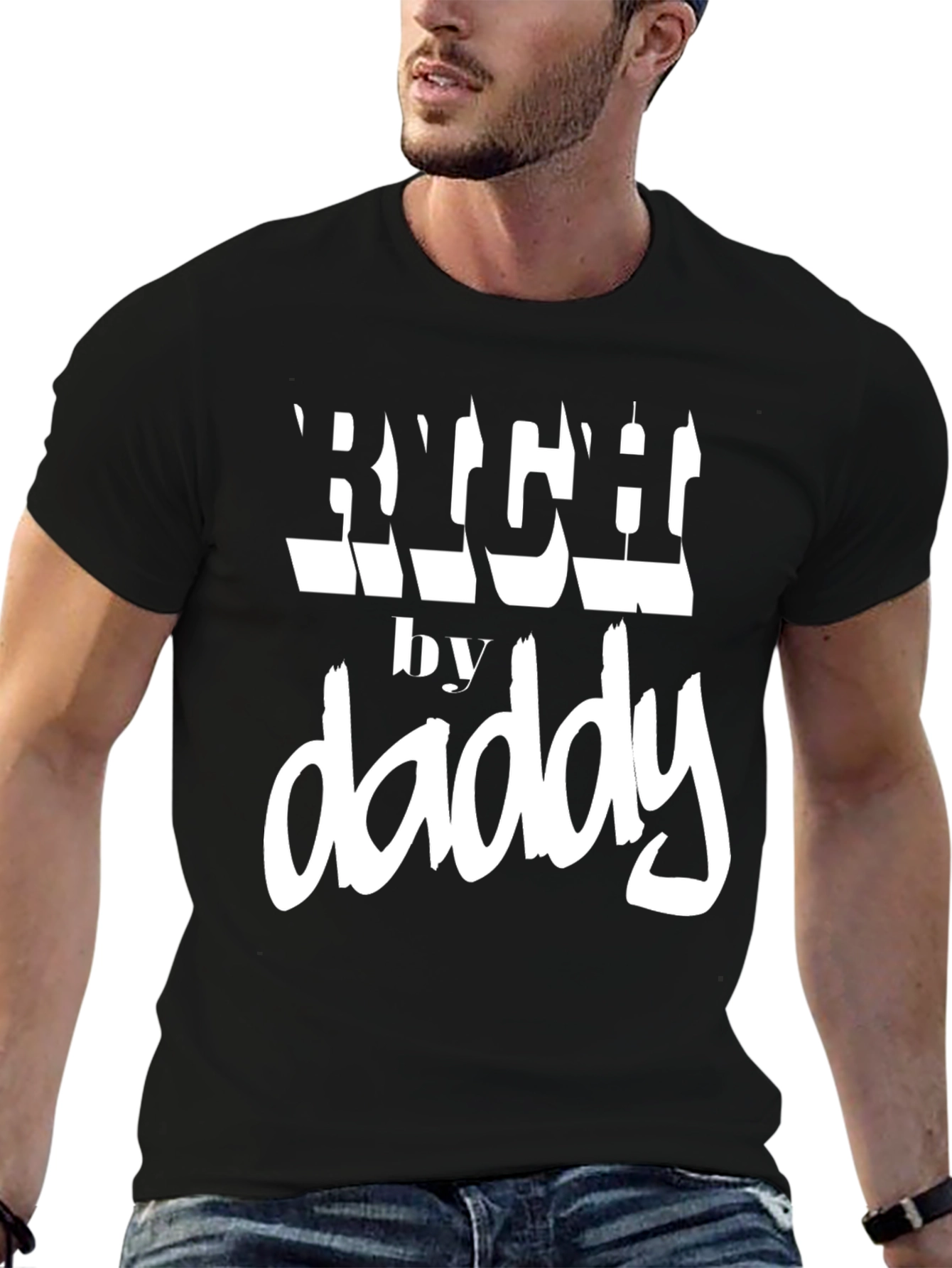 Rich By Daddy Graphic Tee Black Cotton